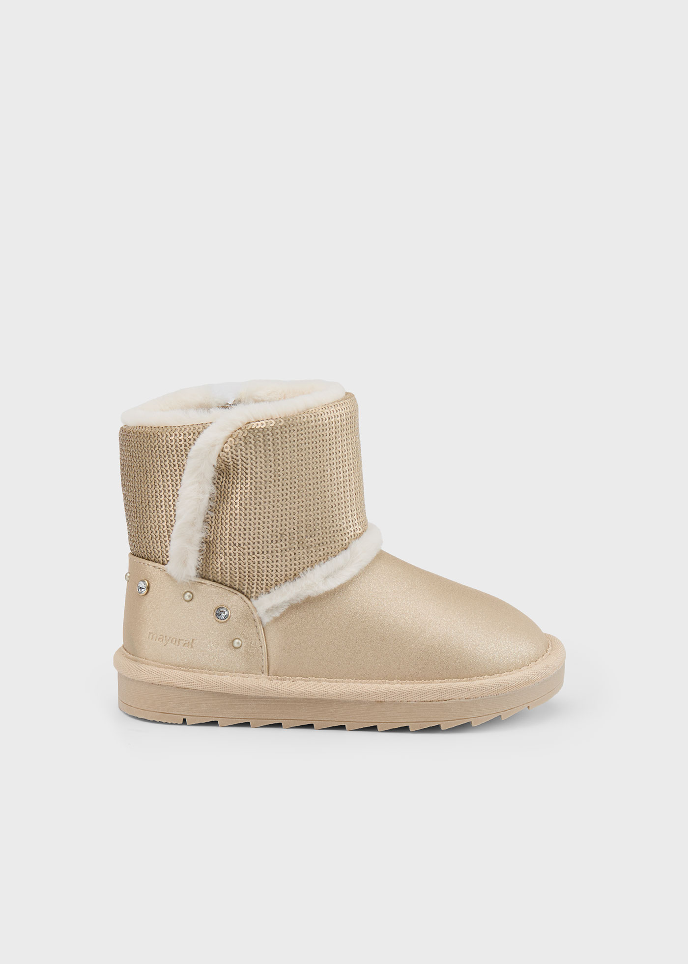 Botins metalizado lantejoulas menina