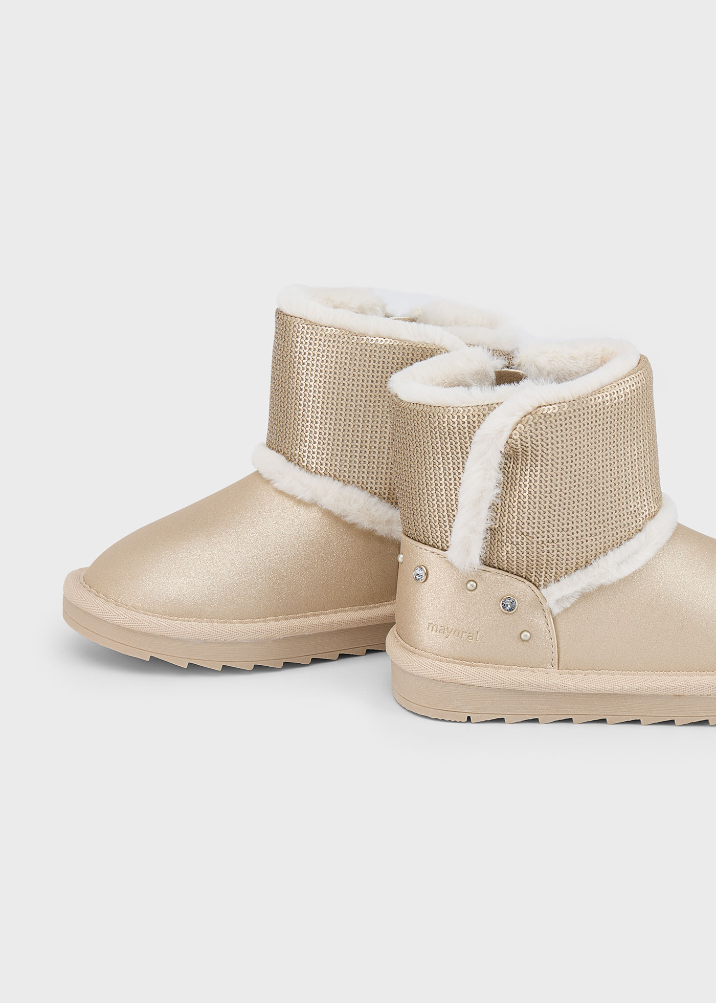 Botins metalizado lantejoulas menina