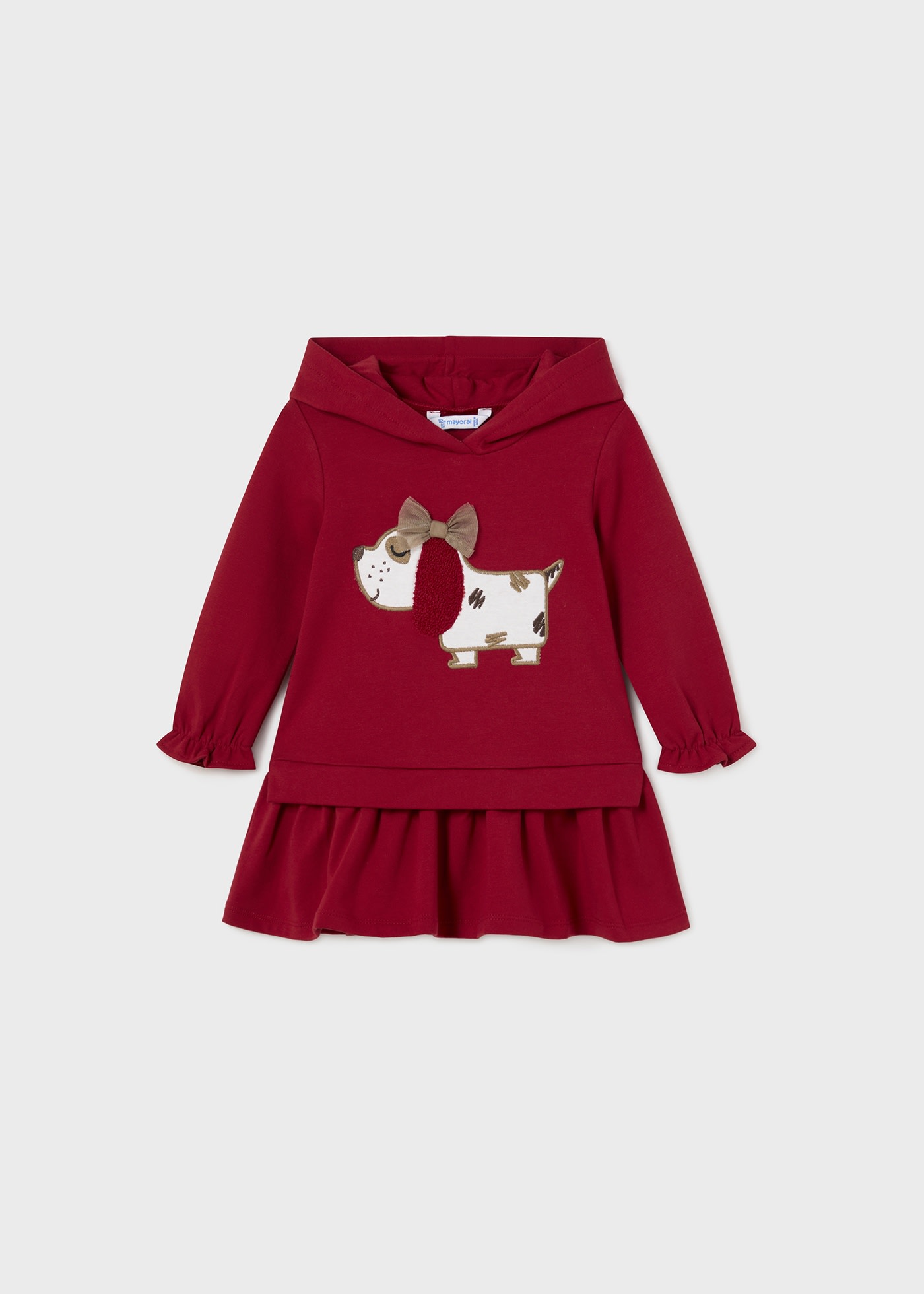 Baby Puppy Print Hooded Terry Dress