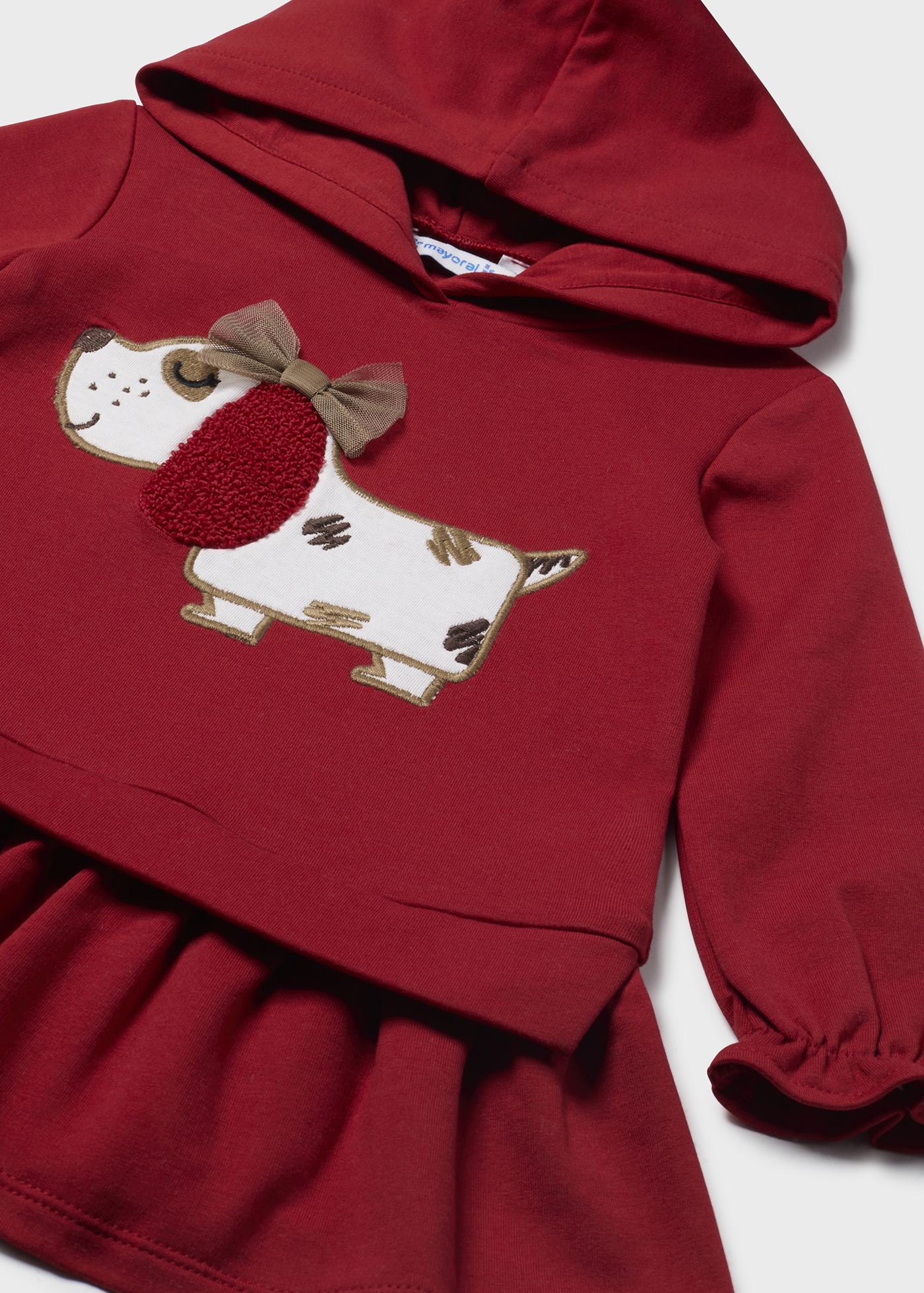 Baby Puppy Print Hooded Terry Dress