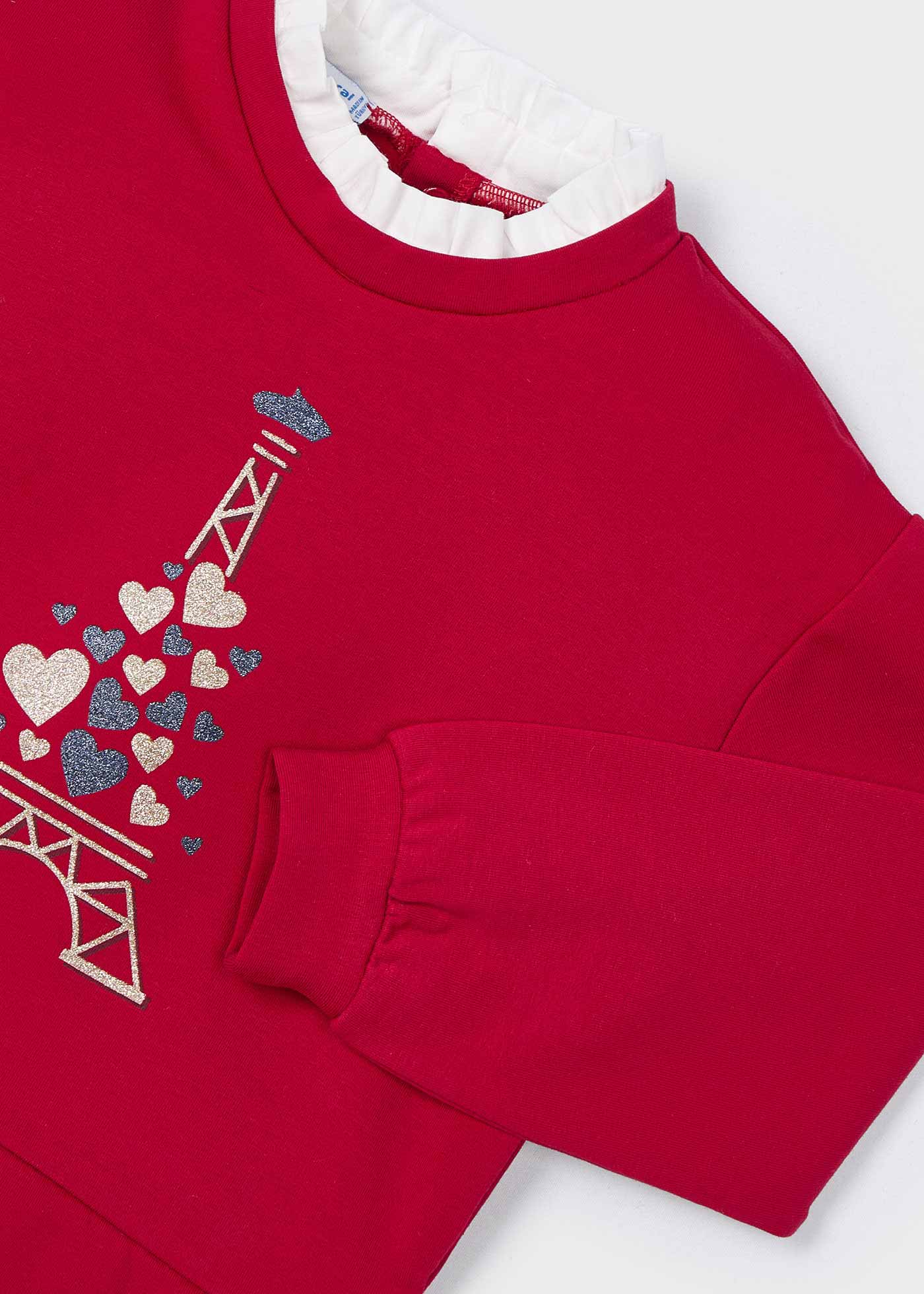 Sudadera combinada corazones niña