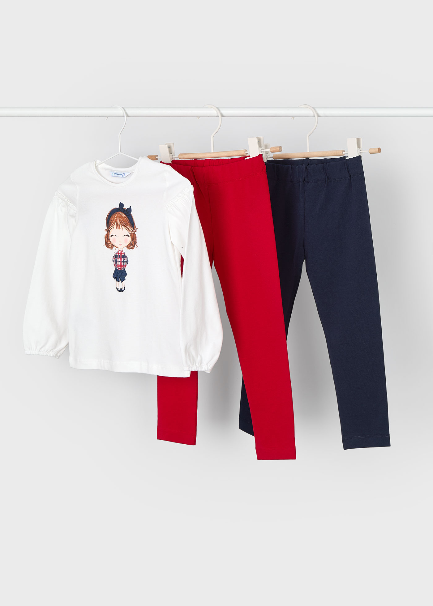Conjunto 2 leggings camiseta niña