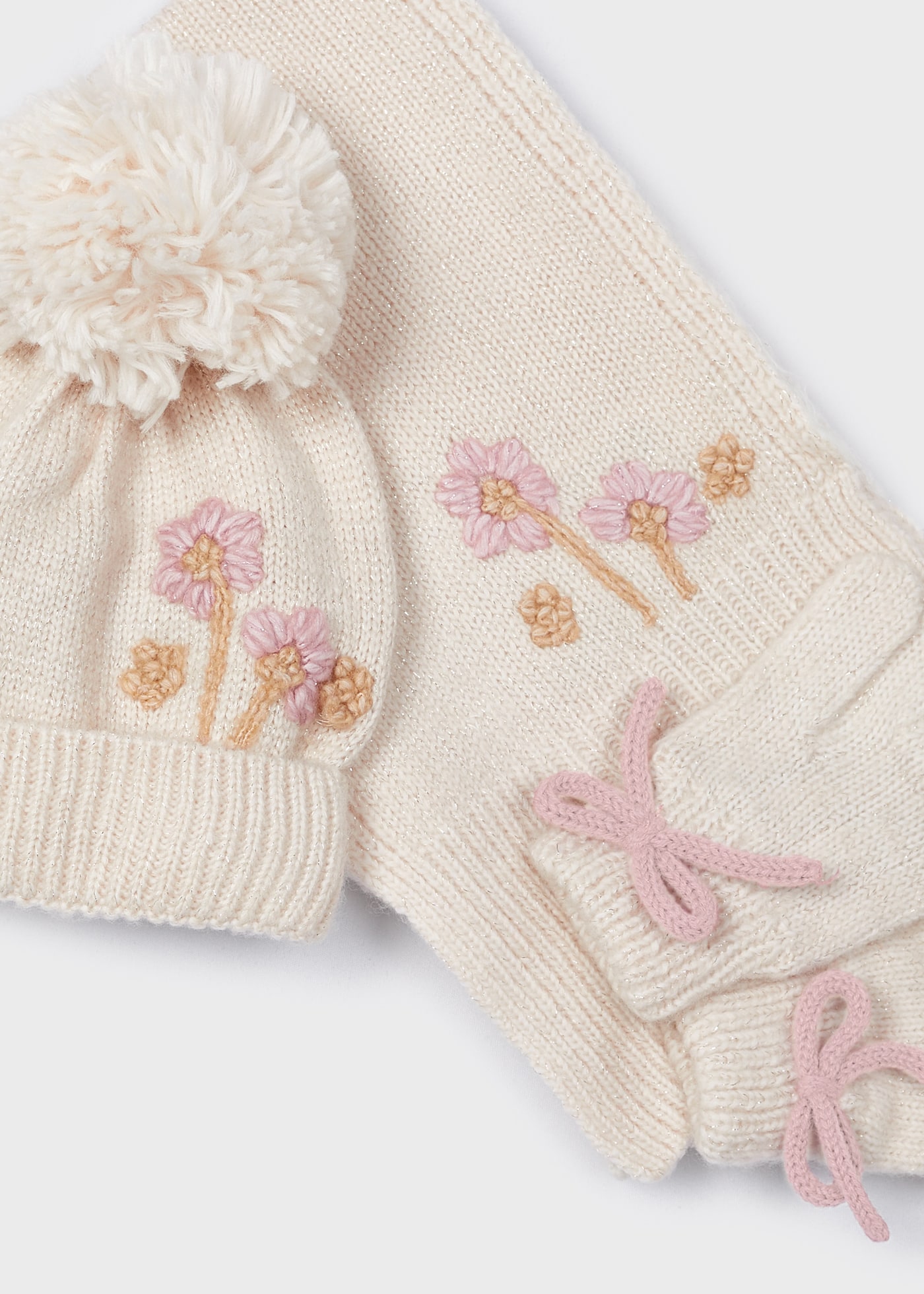 Set 3 pezzi sciarpa fiore bambina
