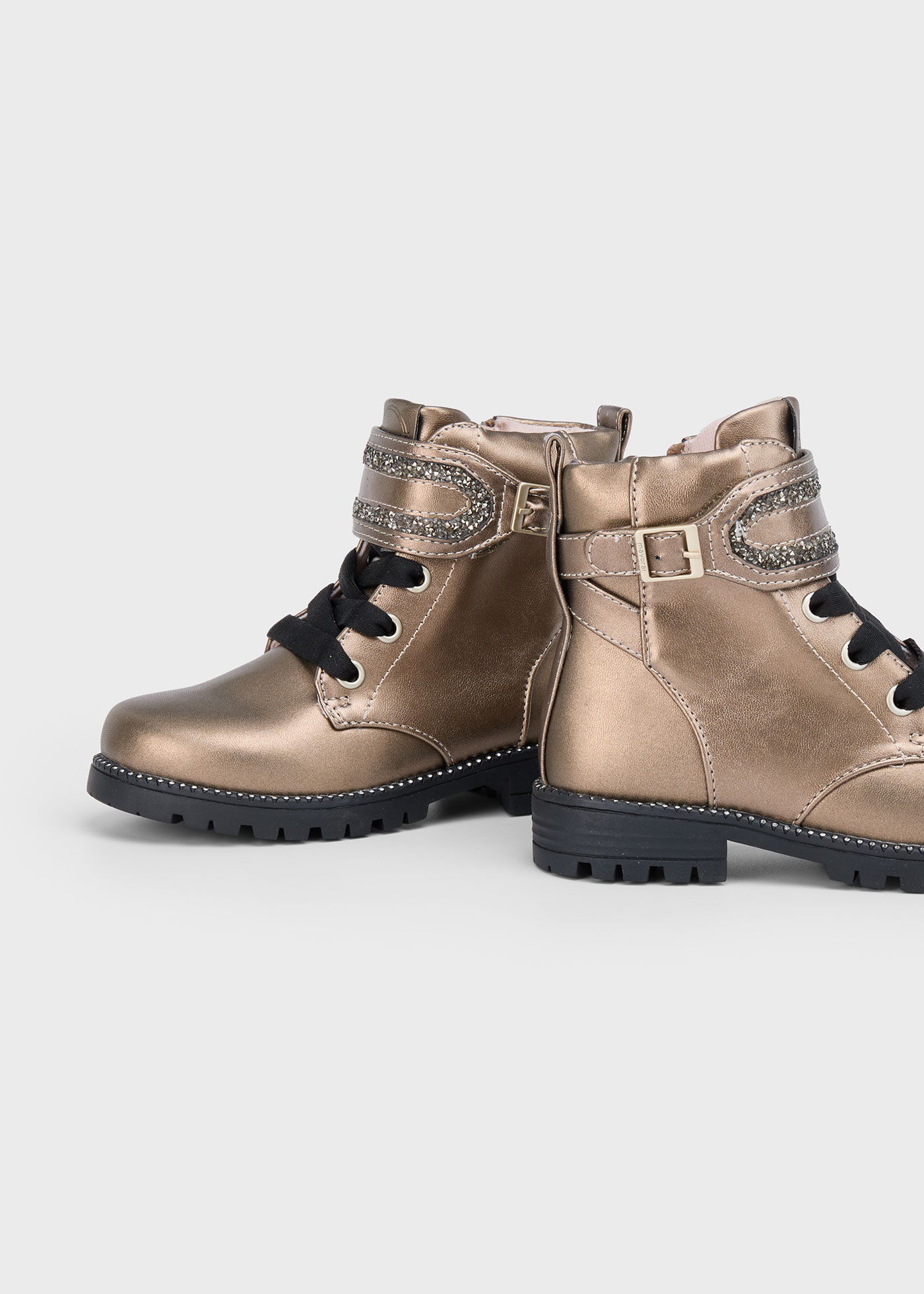 Stivaletti biker glitter bambina