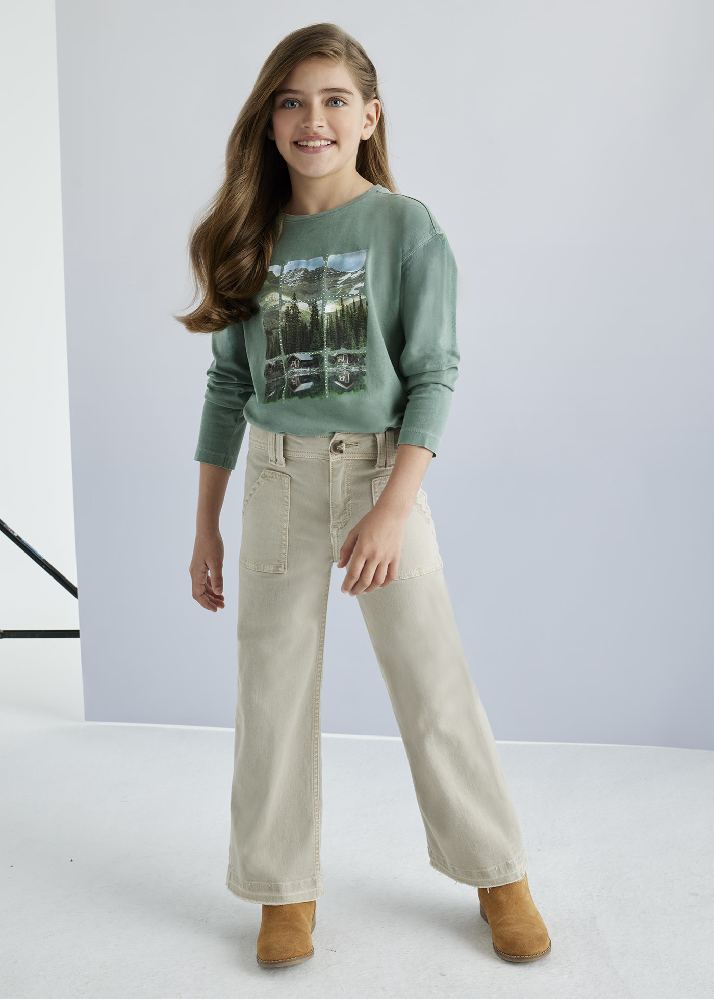 Girl Flared Twill Pants