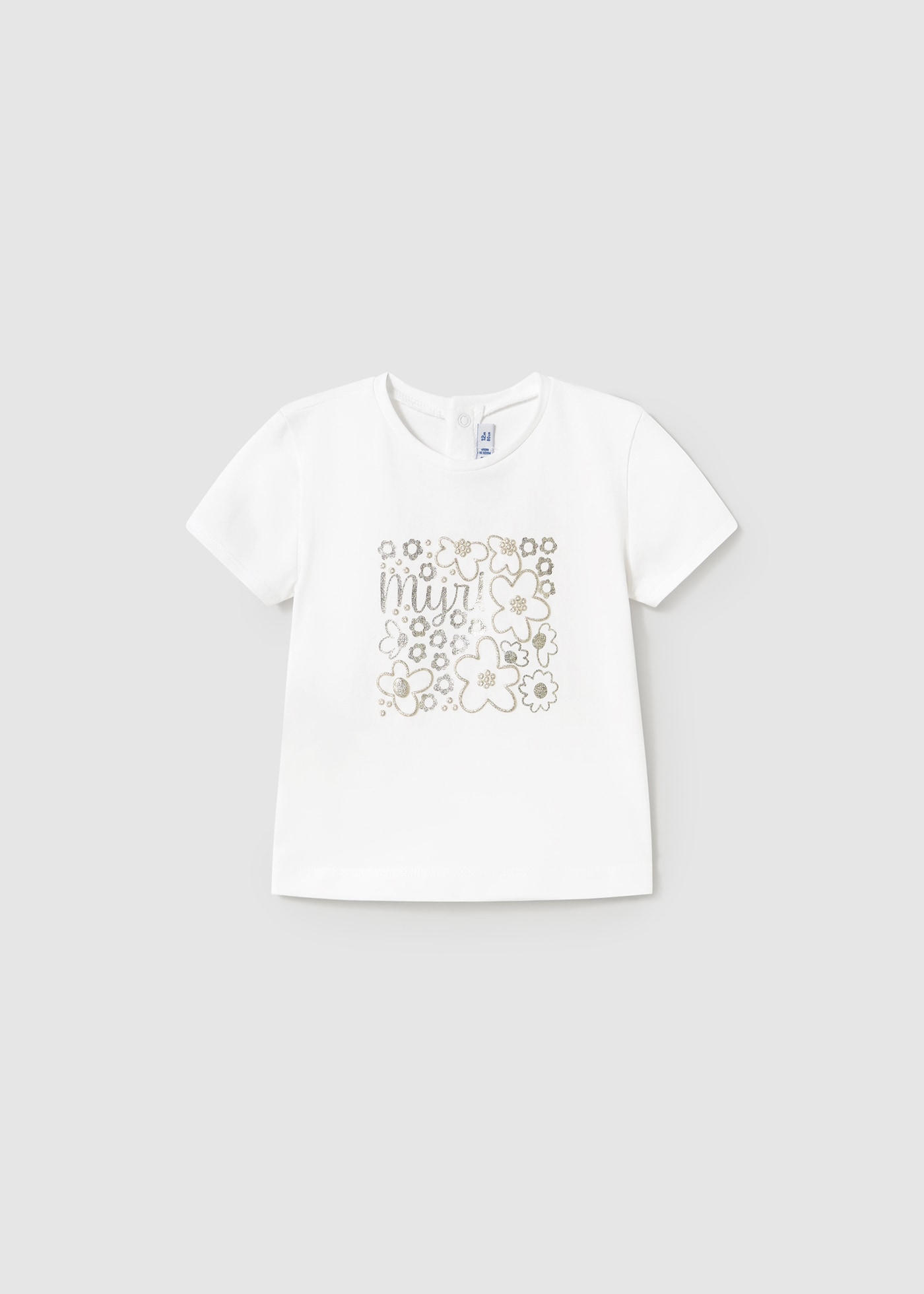 Baby basic t-shirt with metallic drawing