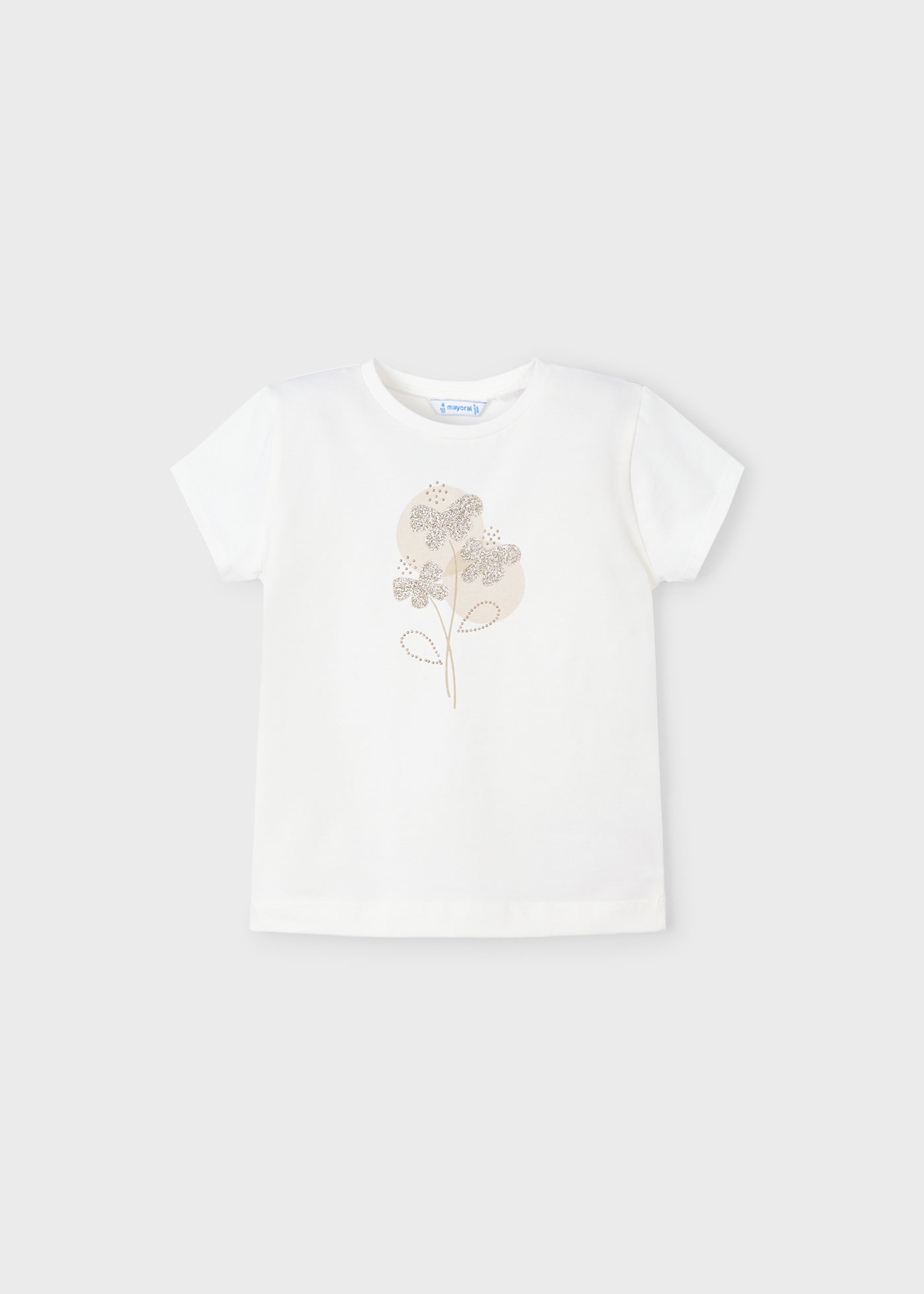 Maglietta basica fiori bambina