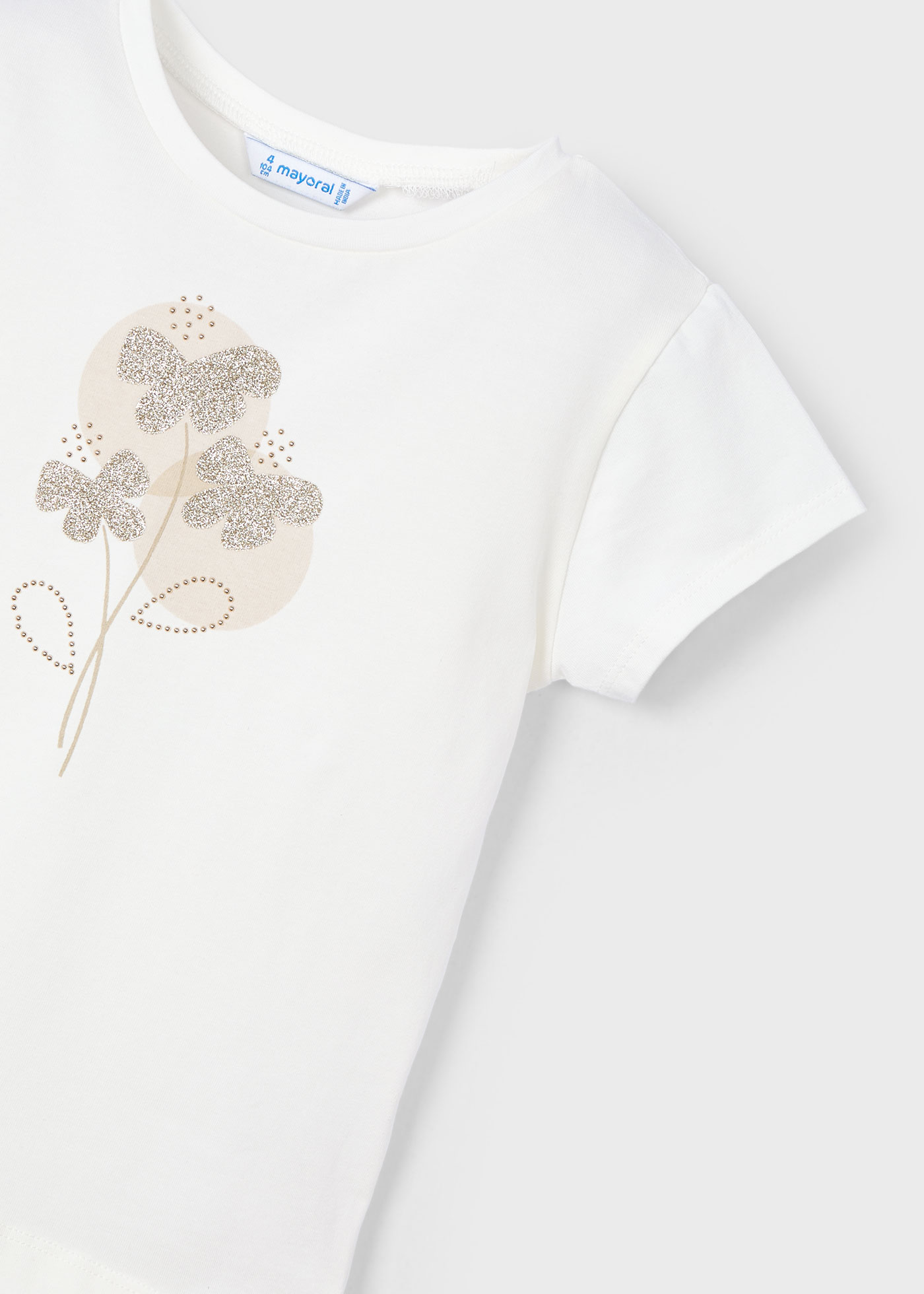 Camiseta básica flores niña