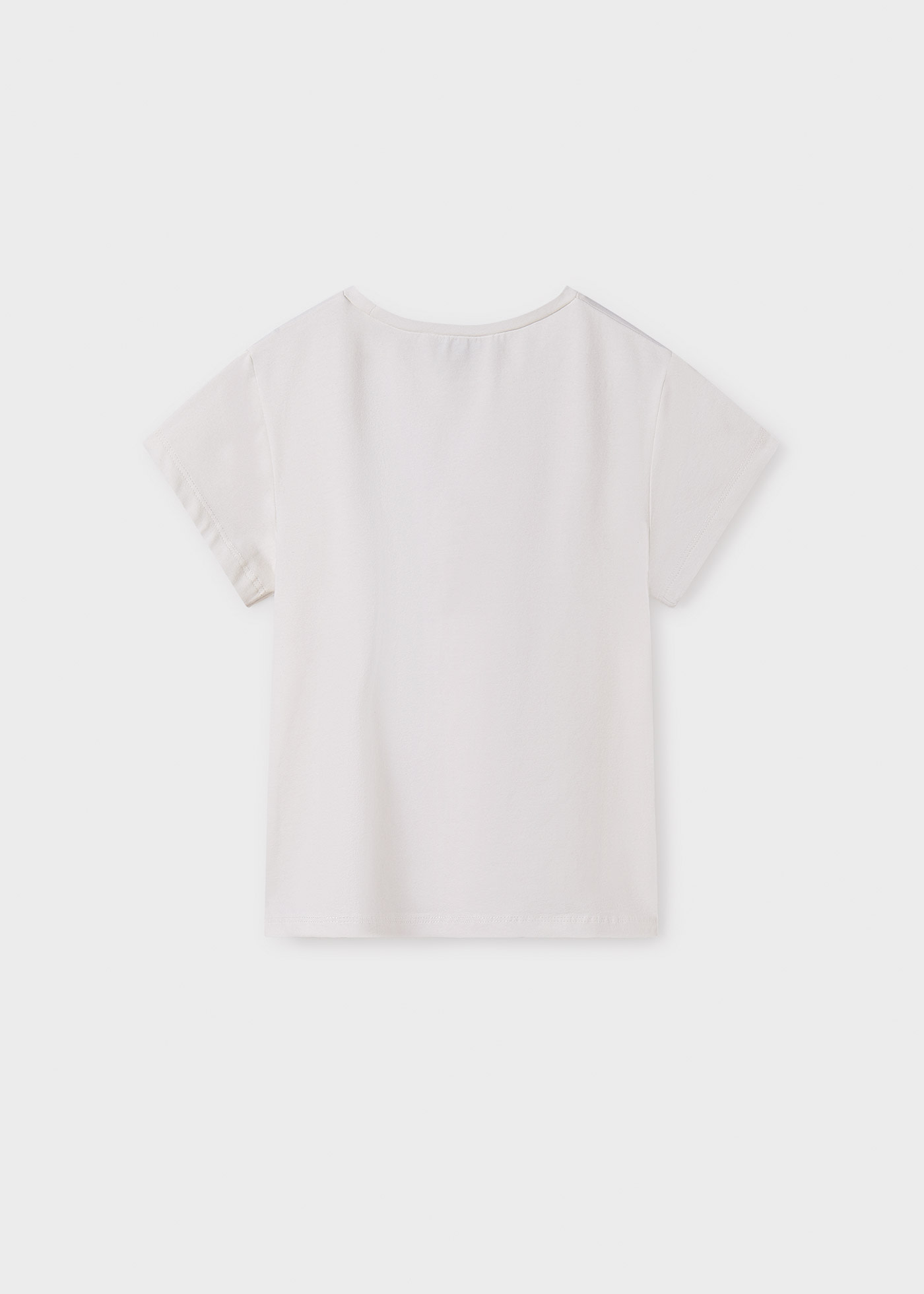 Girl basic metallic text t-shirt