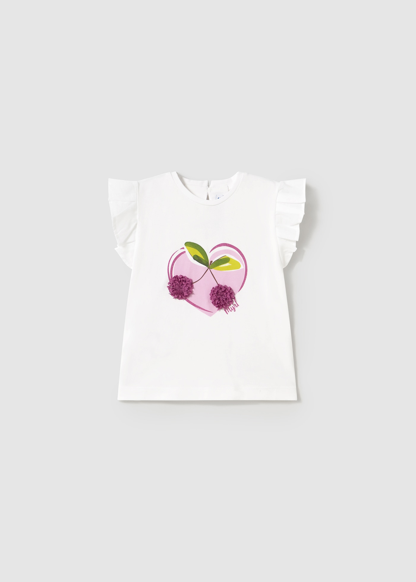T-shirt manga folho bebé