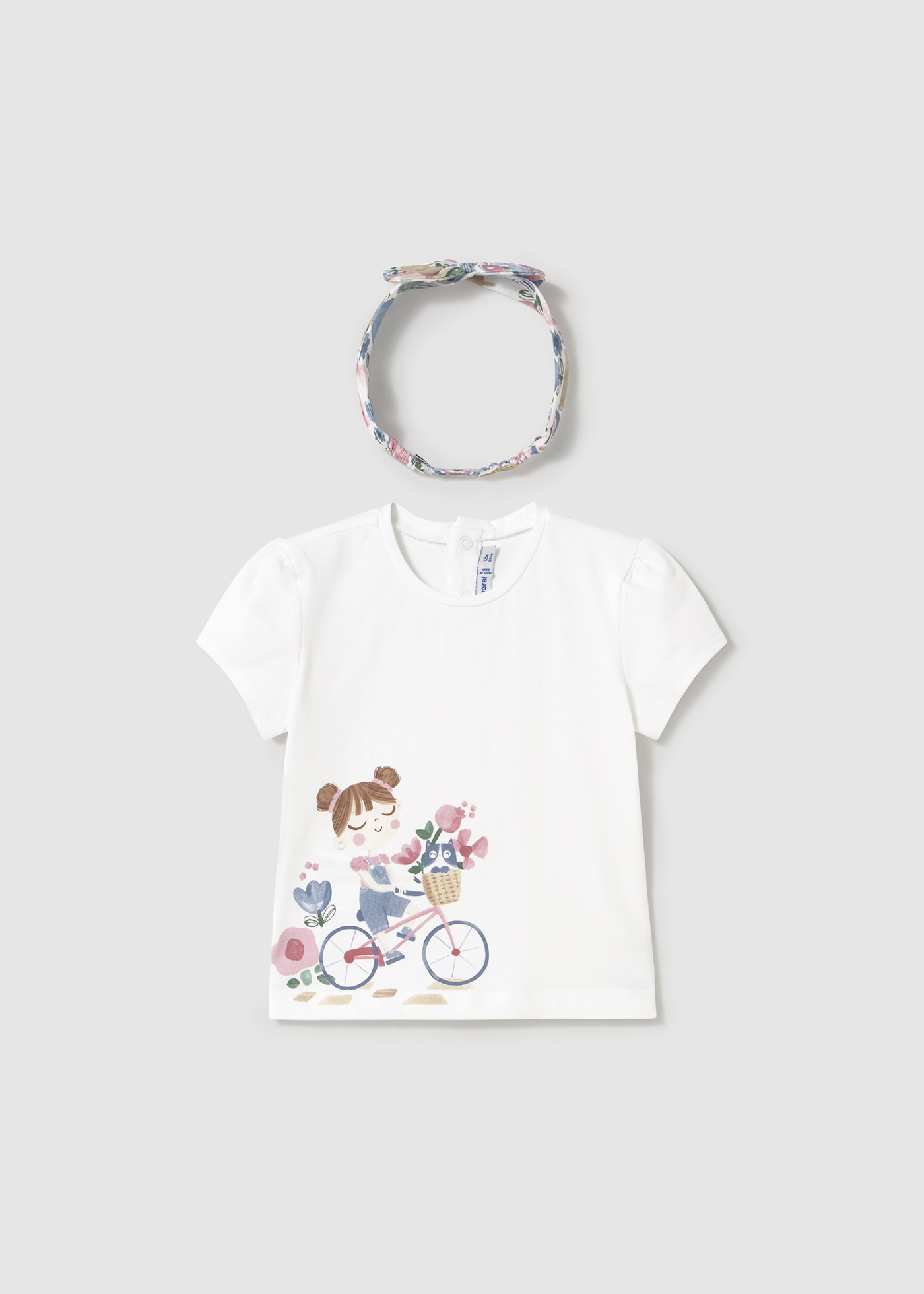 Camiseta con diadema estampada bebé