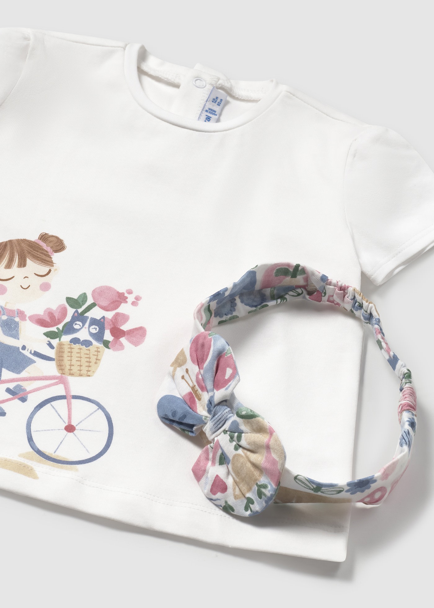 Baby print t-shirt with headband