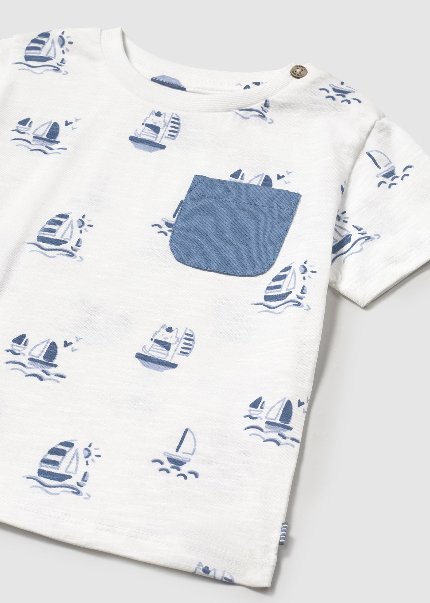 T-shirt estampada com bolso bebé