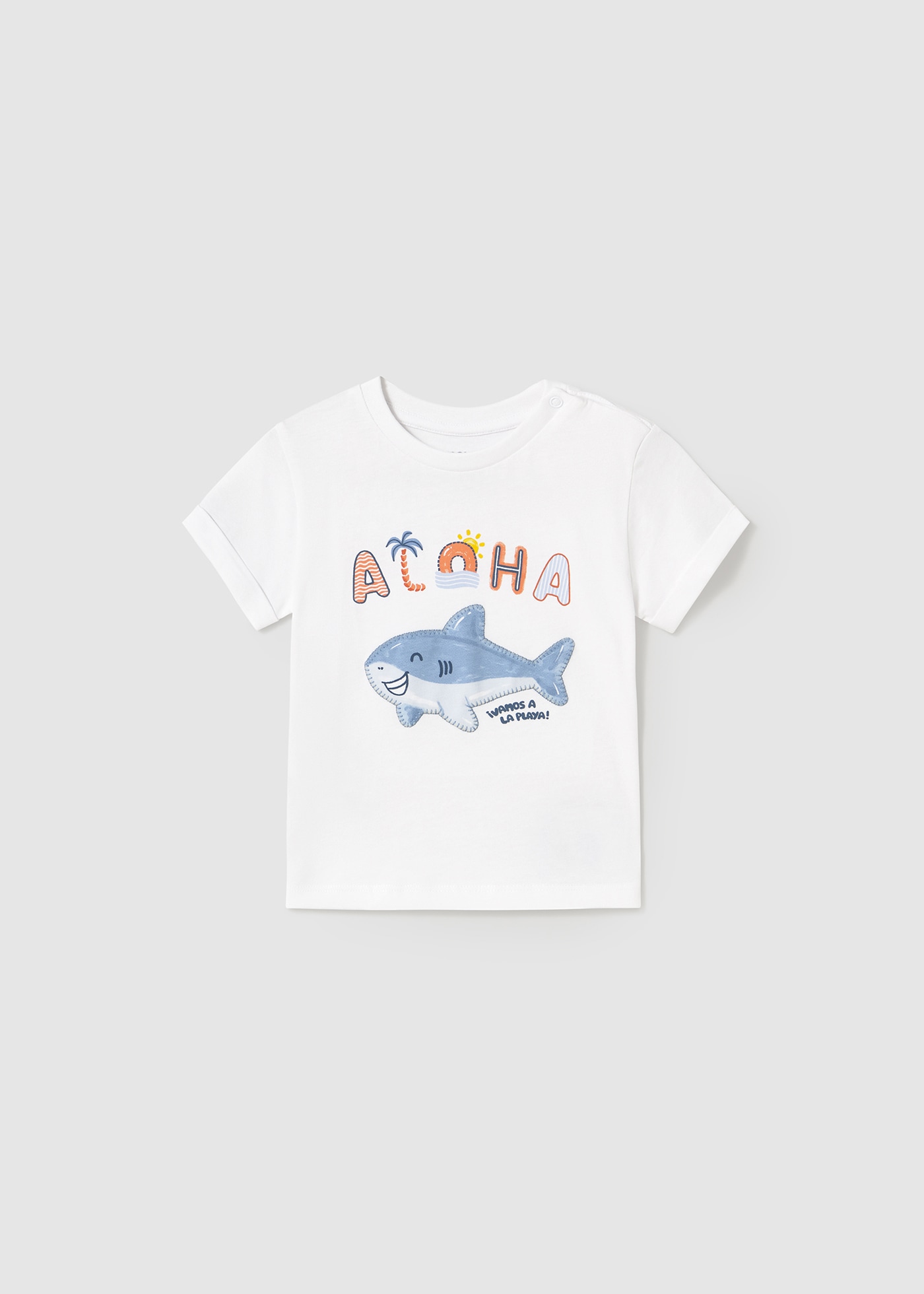 T-shirt tubarão bebé