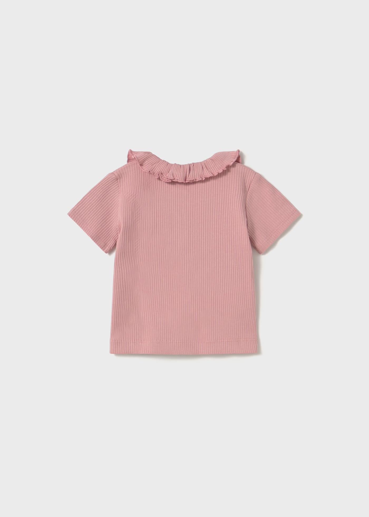 Polo canalé cuello volante bebé