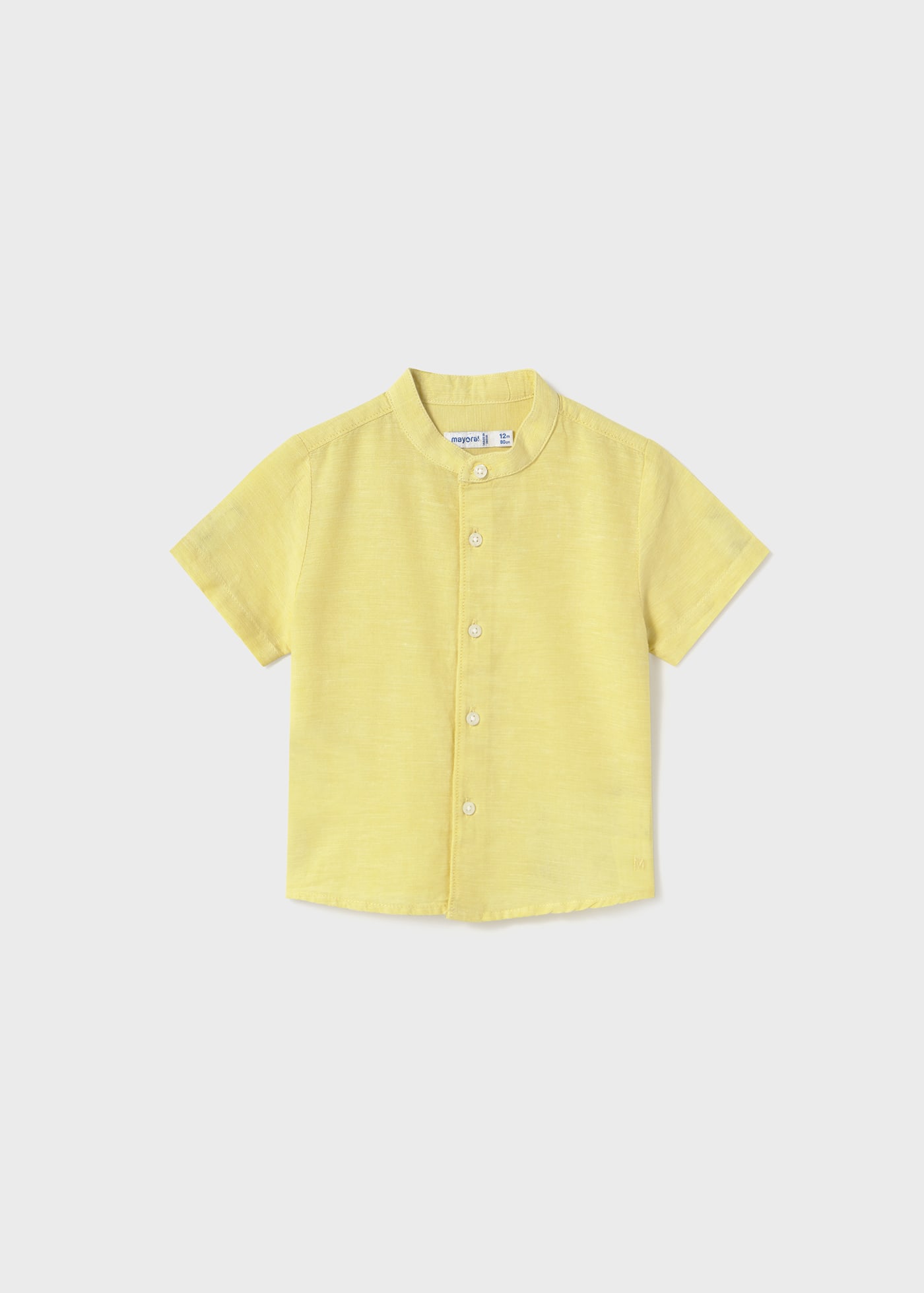 Baby Linen Shirt Mandarin Collar