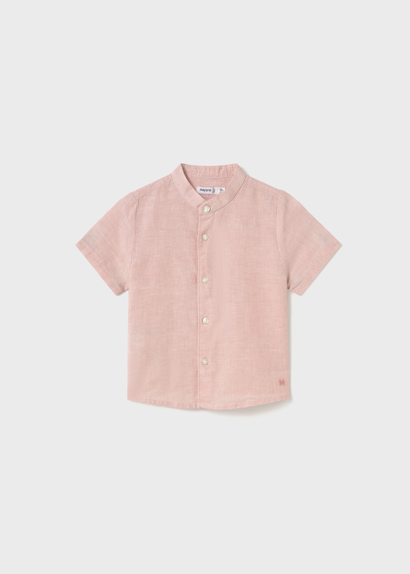 Baby Linen Shirt Mandarin Collar