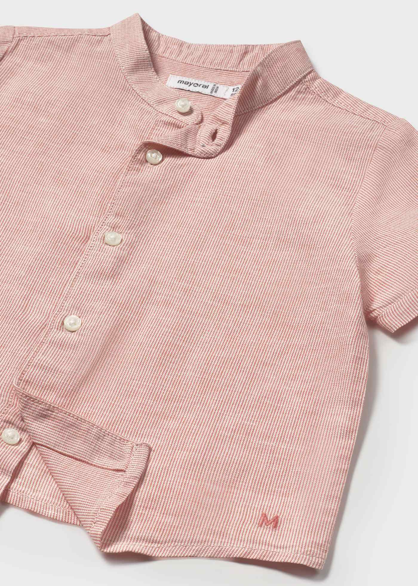 Baby Linen Shirt Mandarin Collar