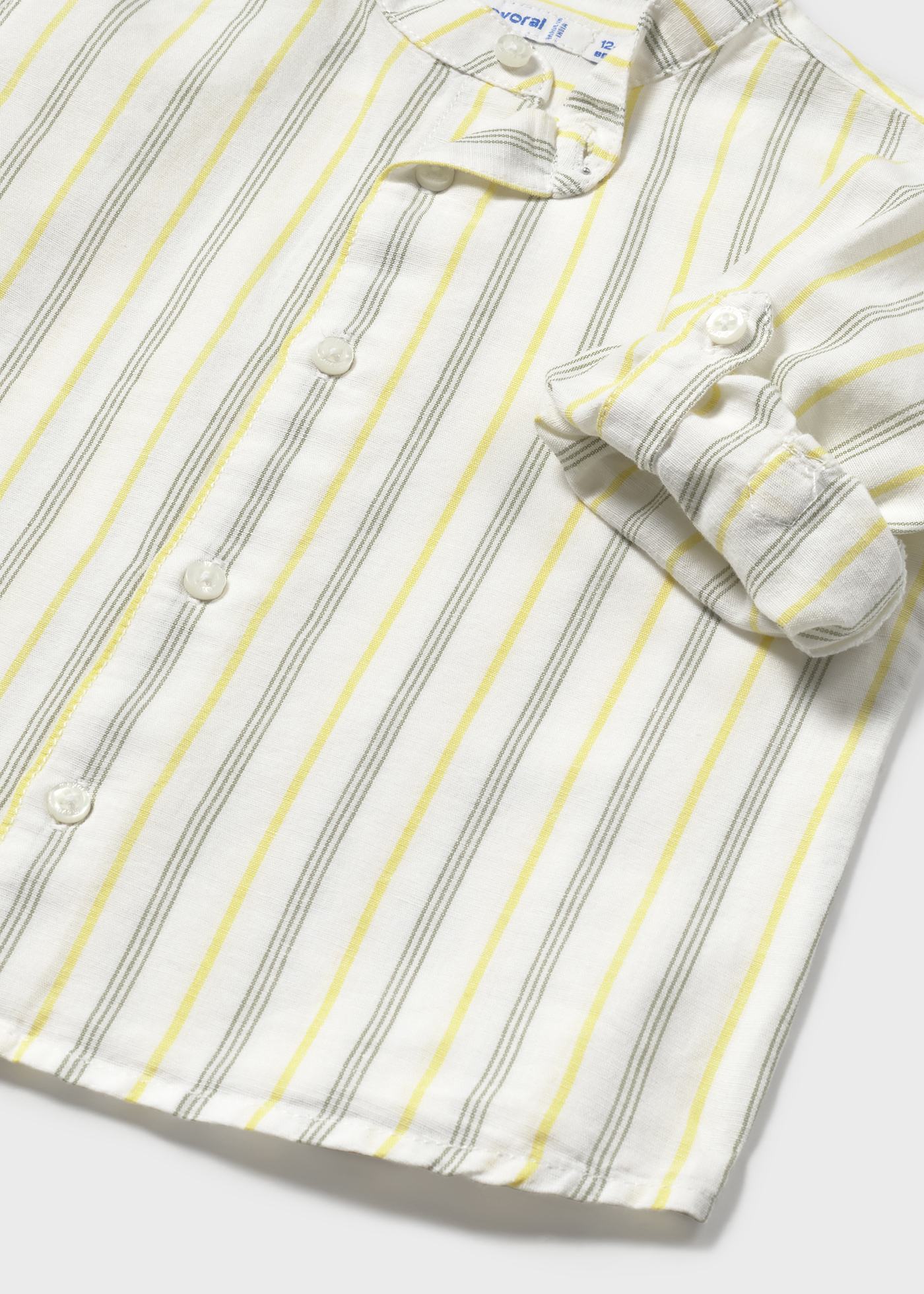 Camisa manga comprida gola mao bebé
