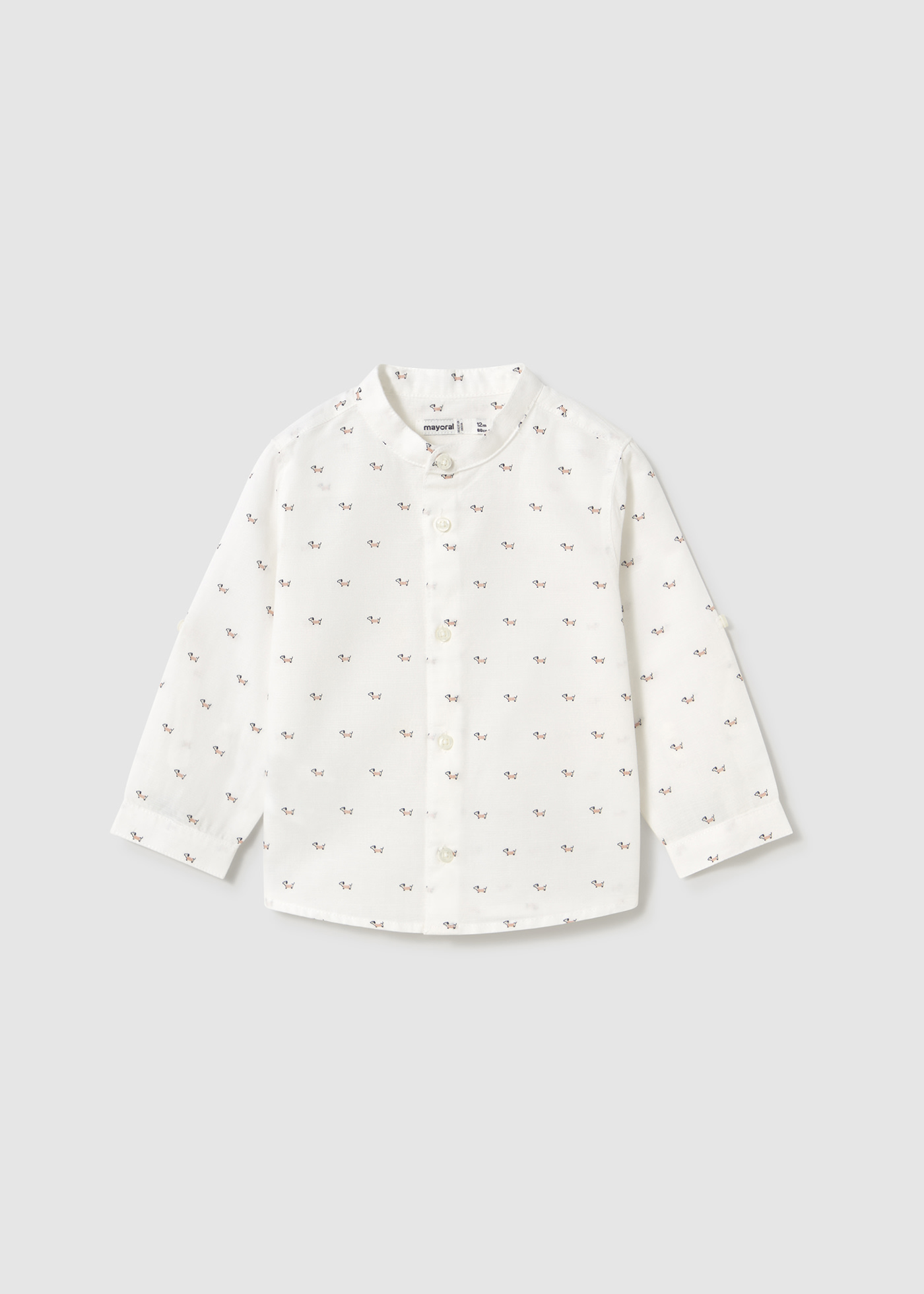 Baby Long-Sleeve Shirt Mandarin Collar