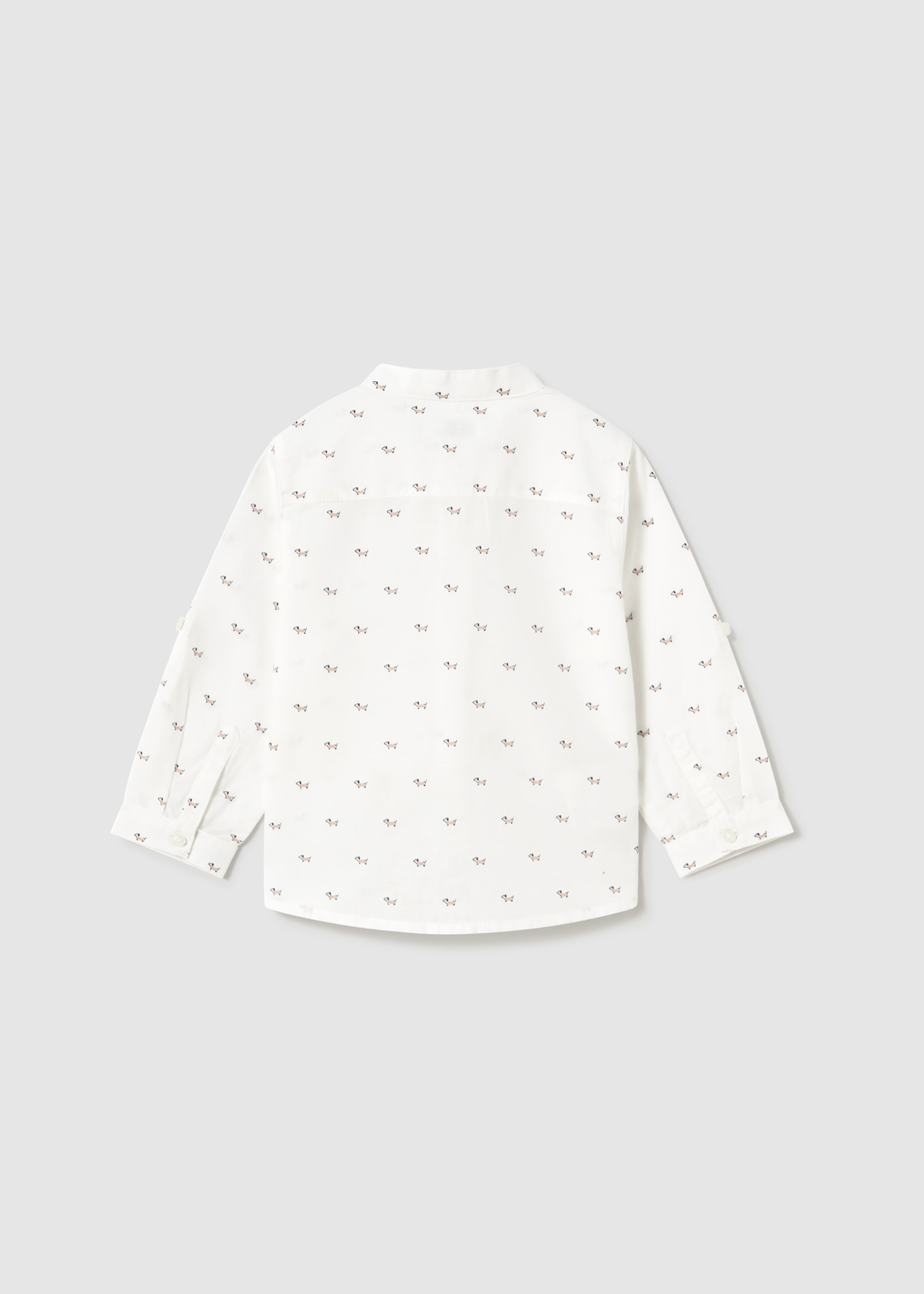 Camisa manga comprida gola mao bebé