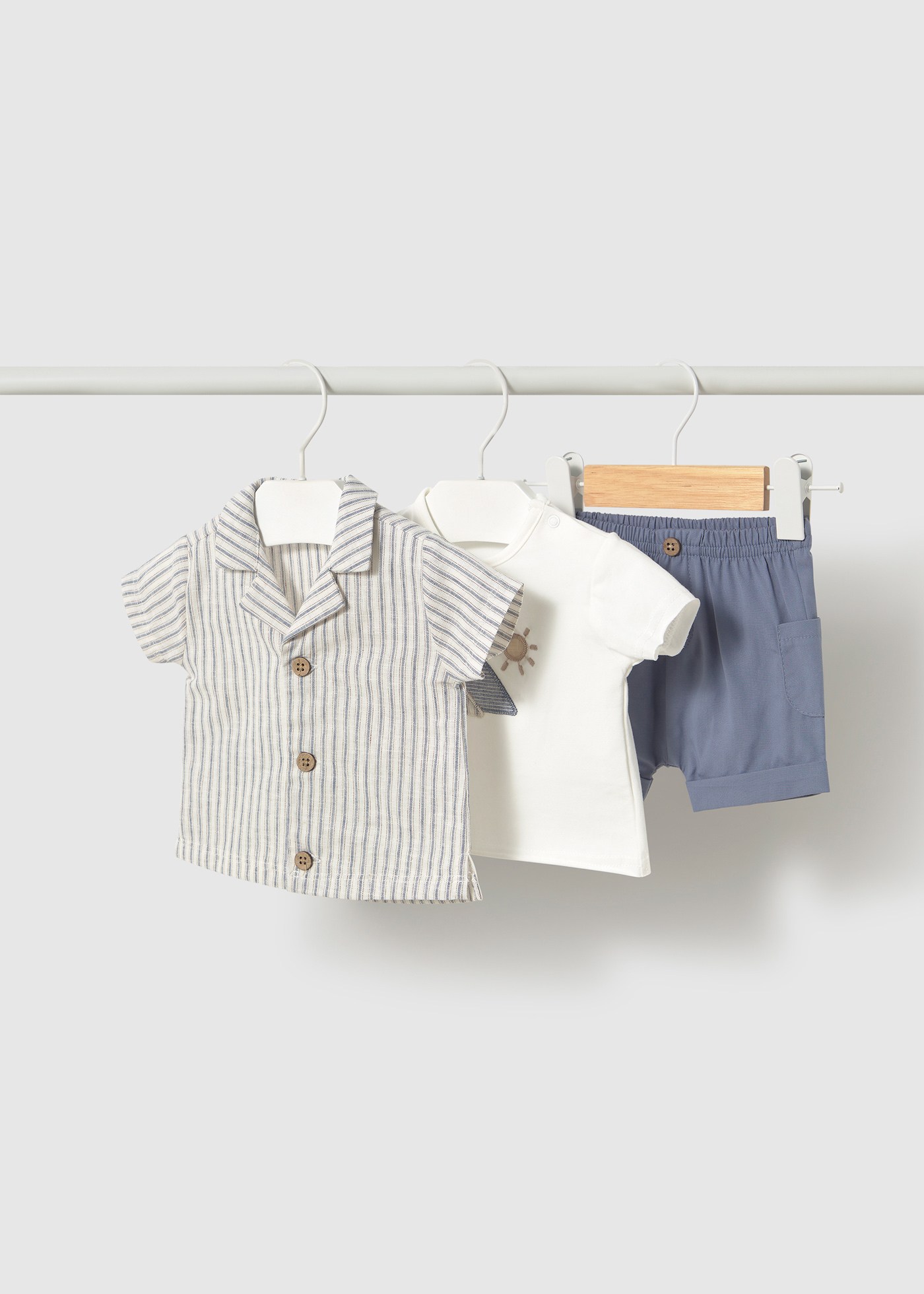 Conjunto 3 peças com sobre camisa recém nascido