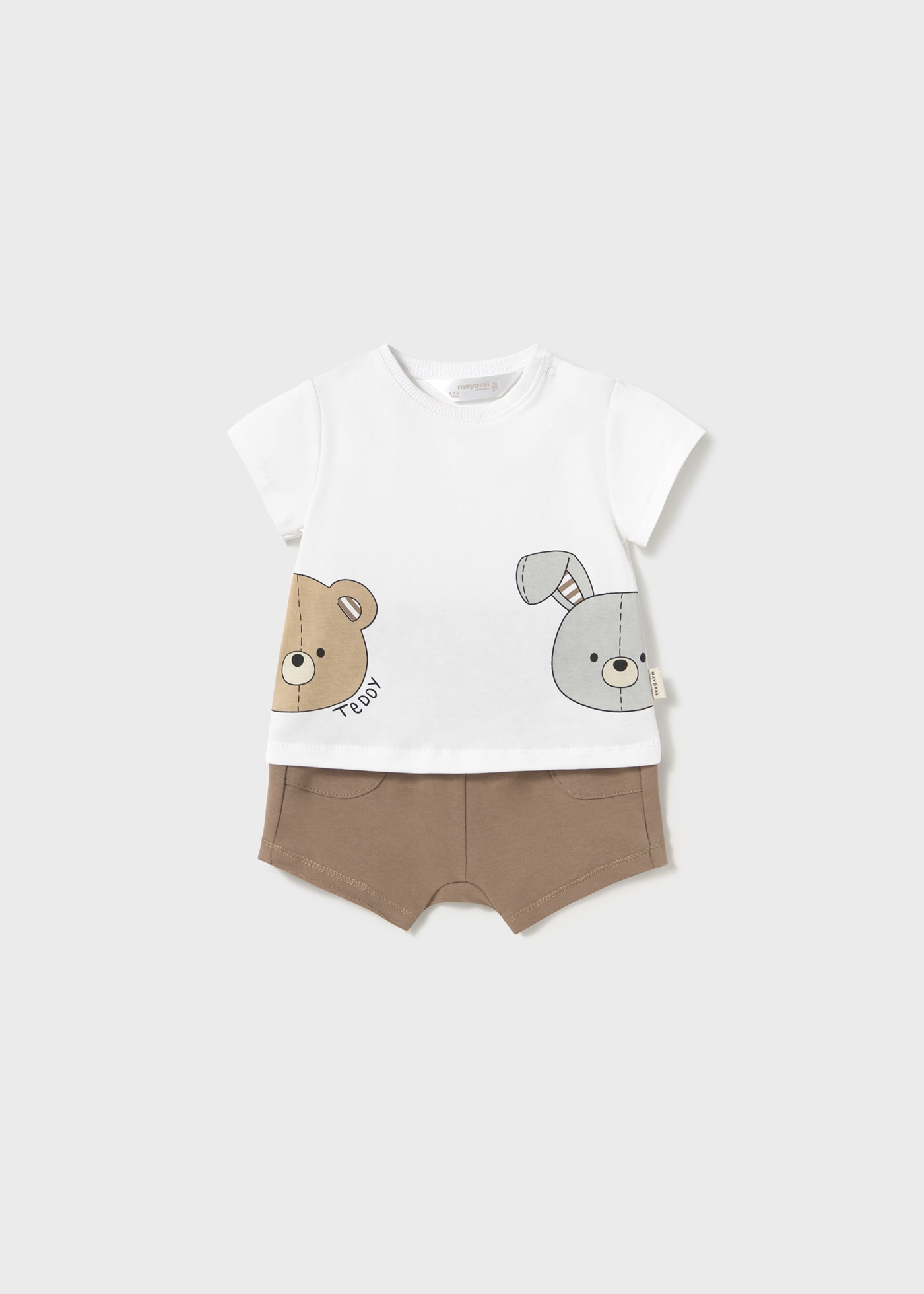 Conjunto short y playera animales recién nacido