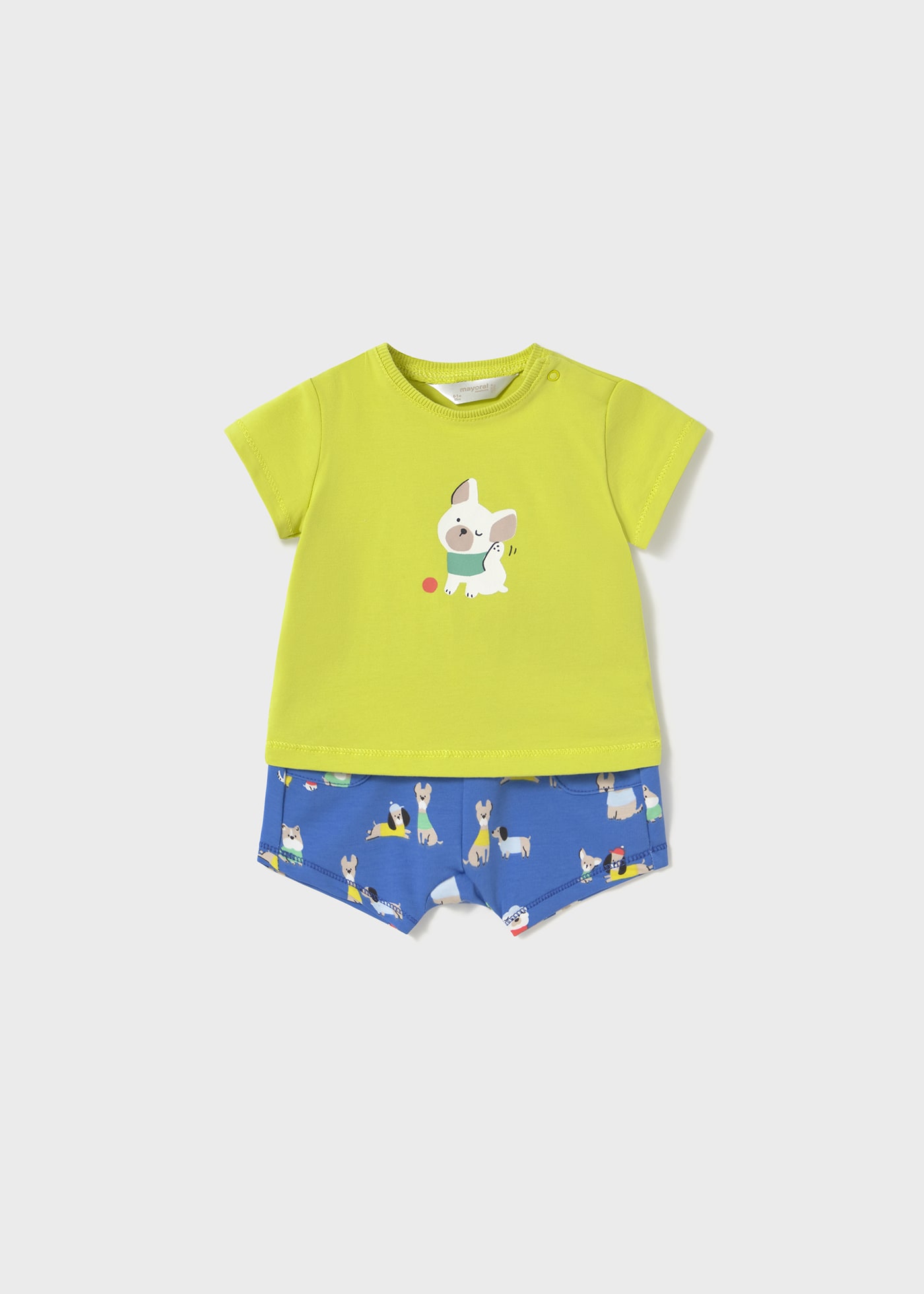 Conjunto pantalón corto y camiseta animales recién nacido