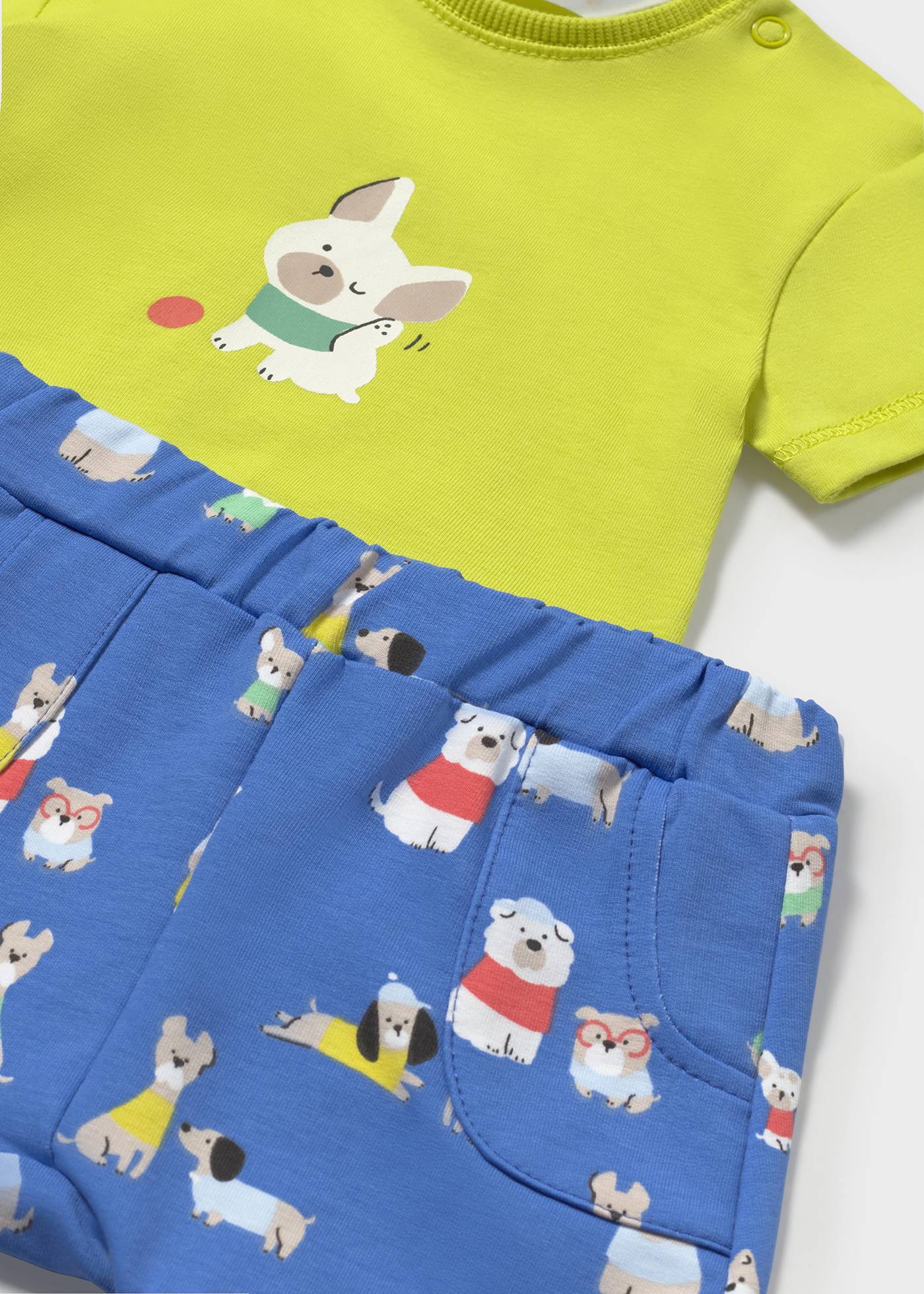 Conjunto short y playera animales recién nacido