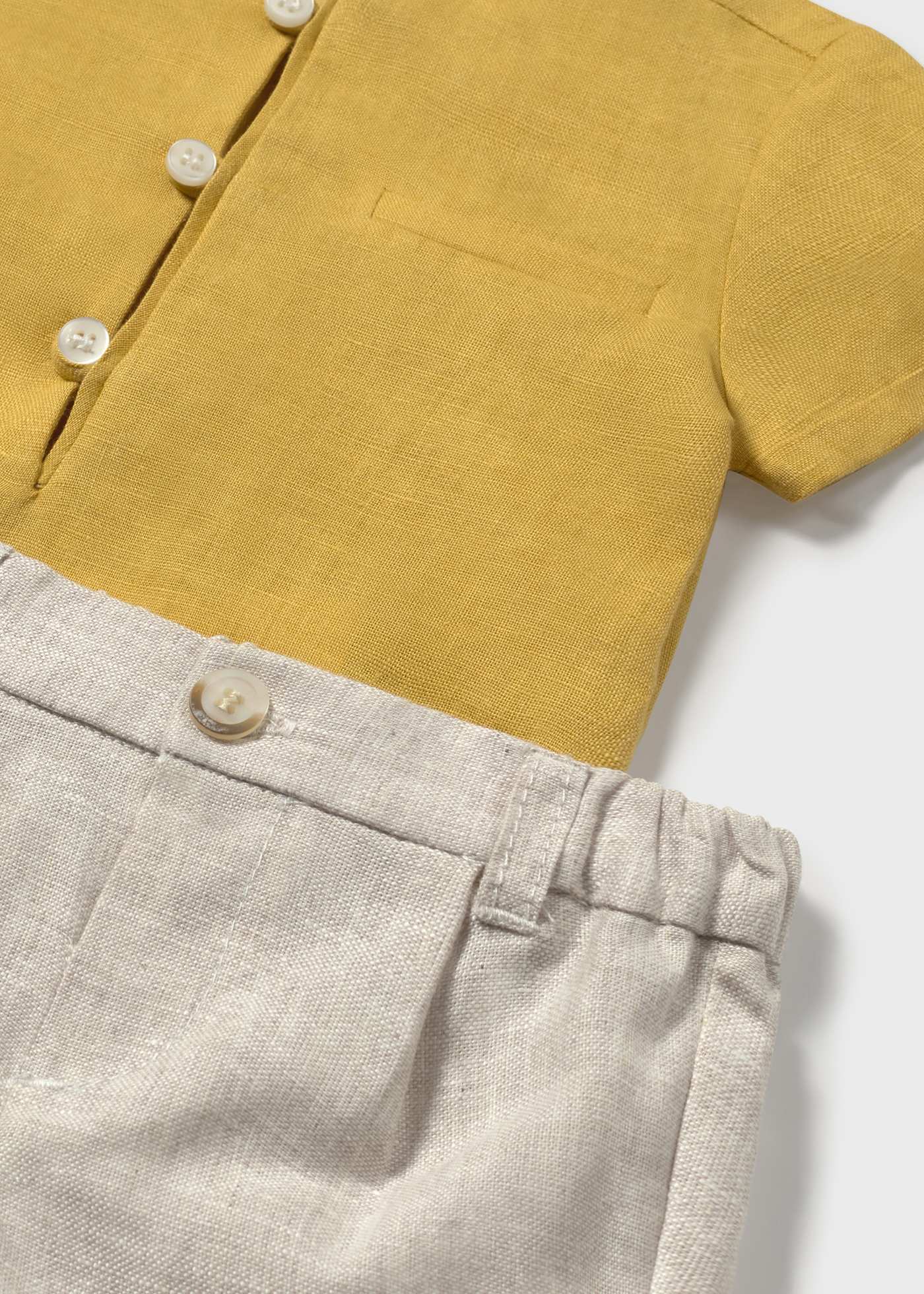 Newborn Shorts and Linen Shirt Set