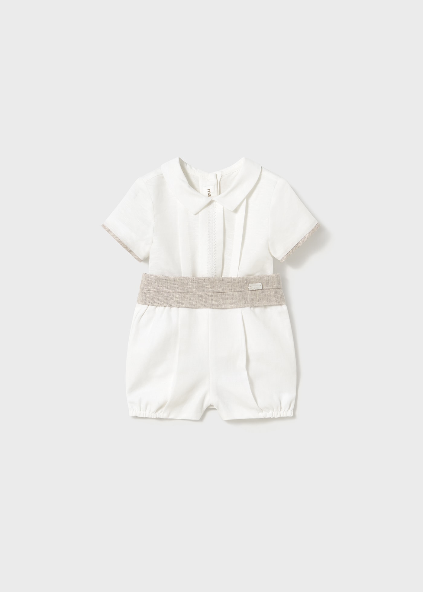 Conjunto cerimónia  calções e camisa recém nascido