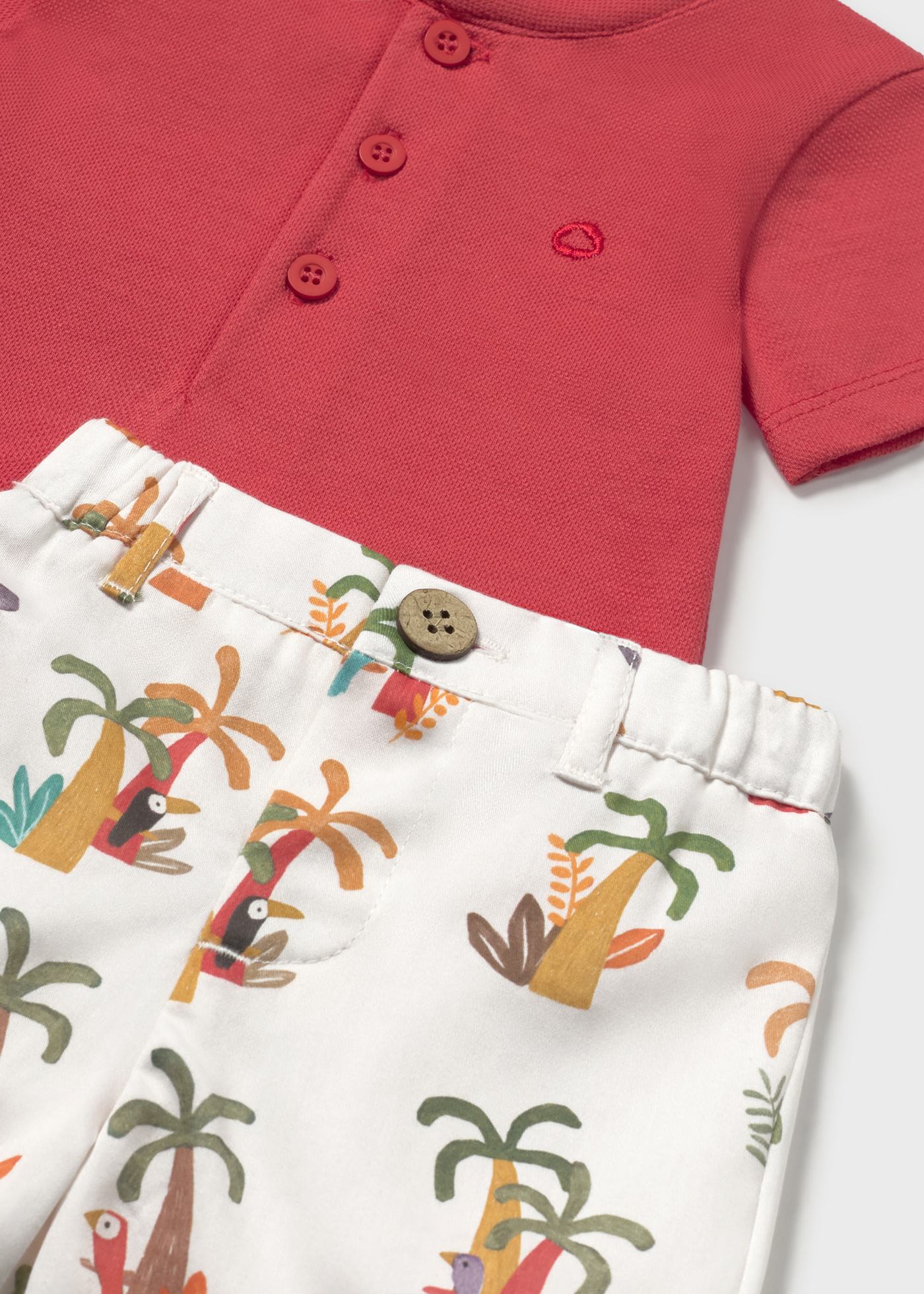 Newborn boy shorts and polo shirt set