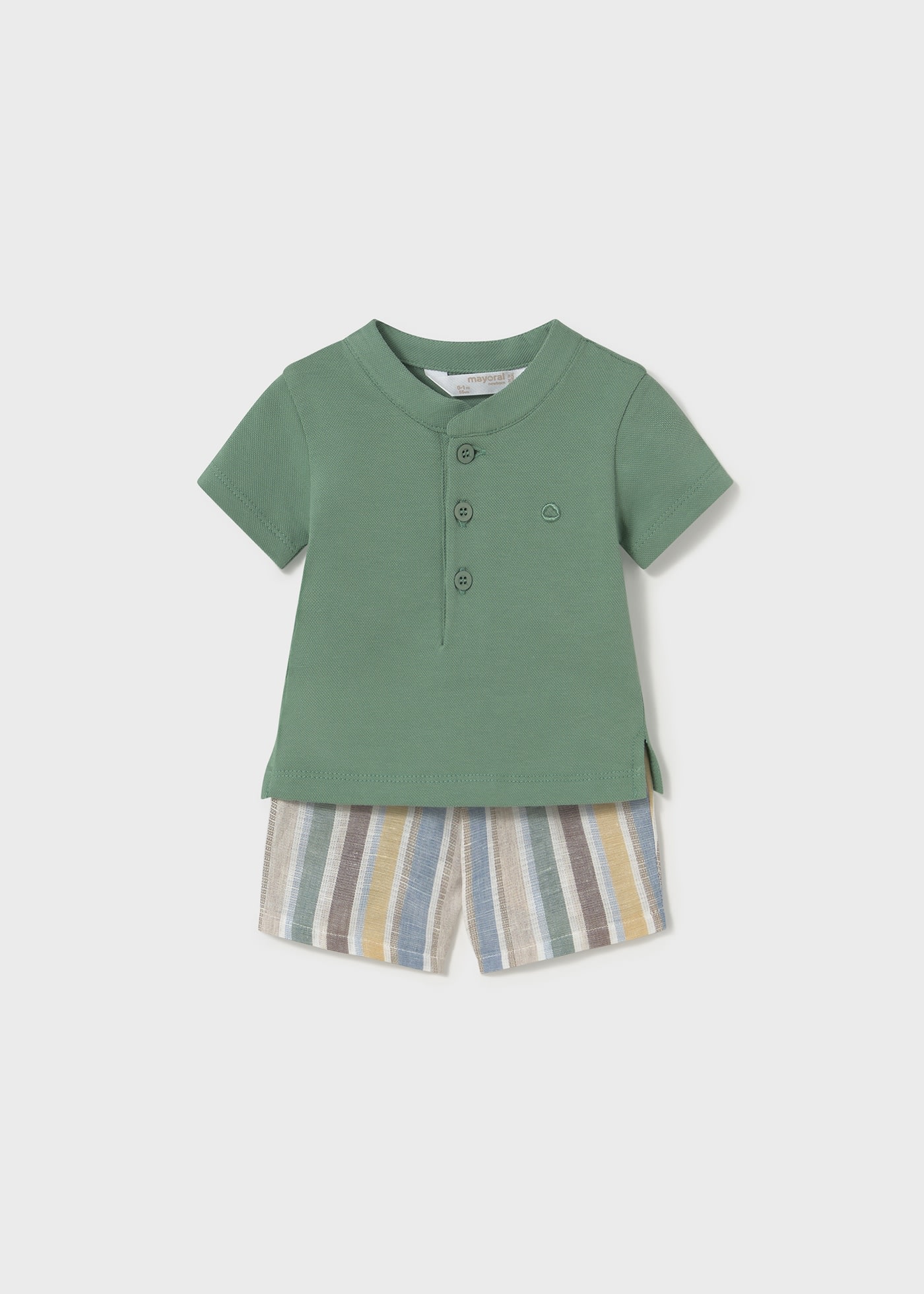 Newborn boy shorts and polo shirt set