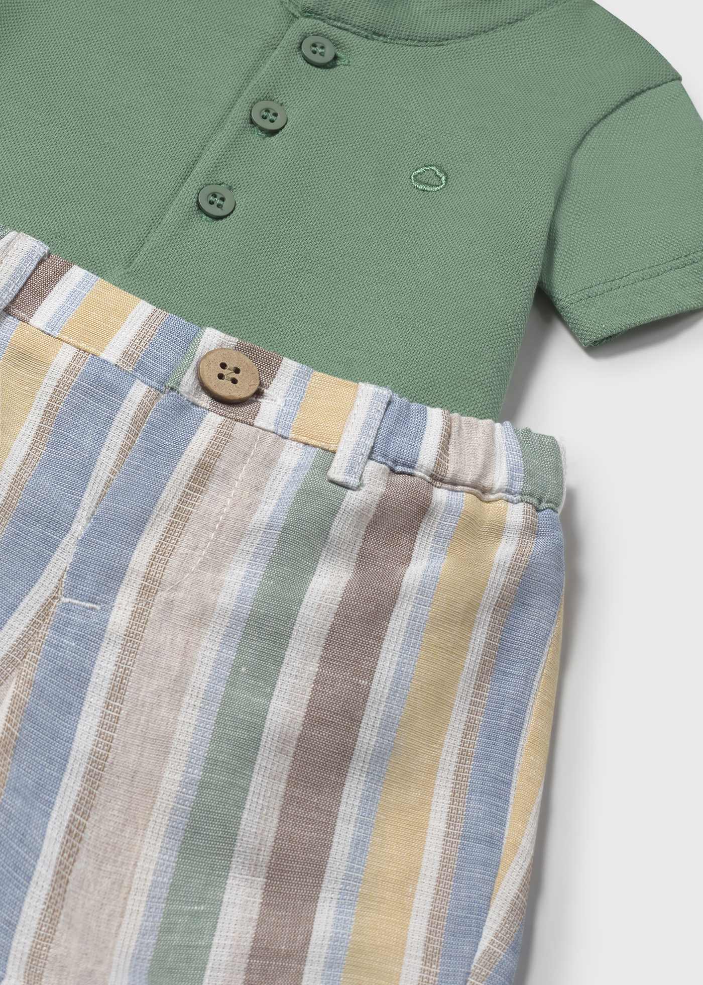 Newborn boy shorts and polo shirt set