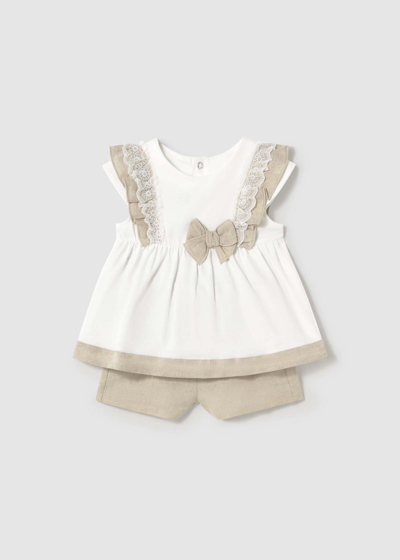 Ensemble short et blouse en lin bébé