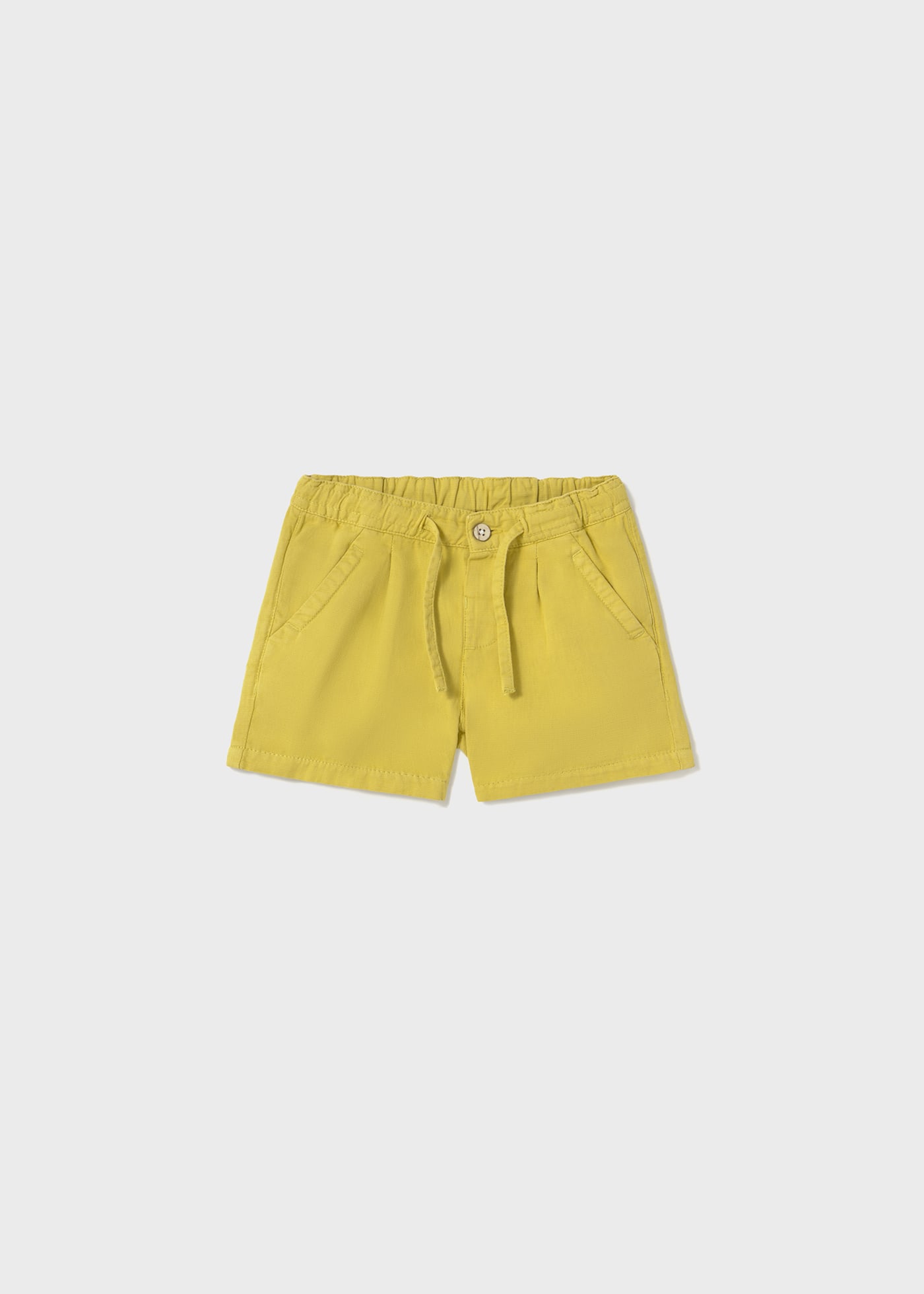 Bermudas corte folgado com linho bebé