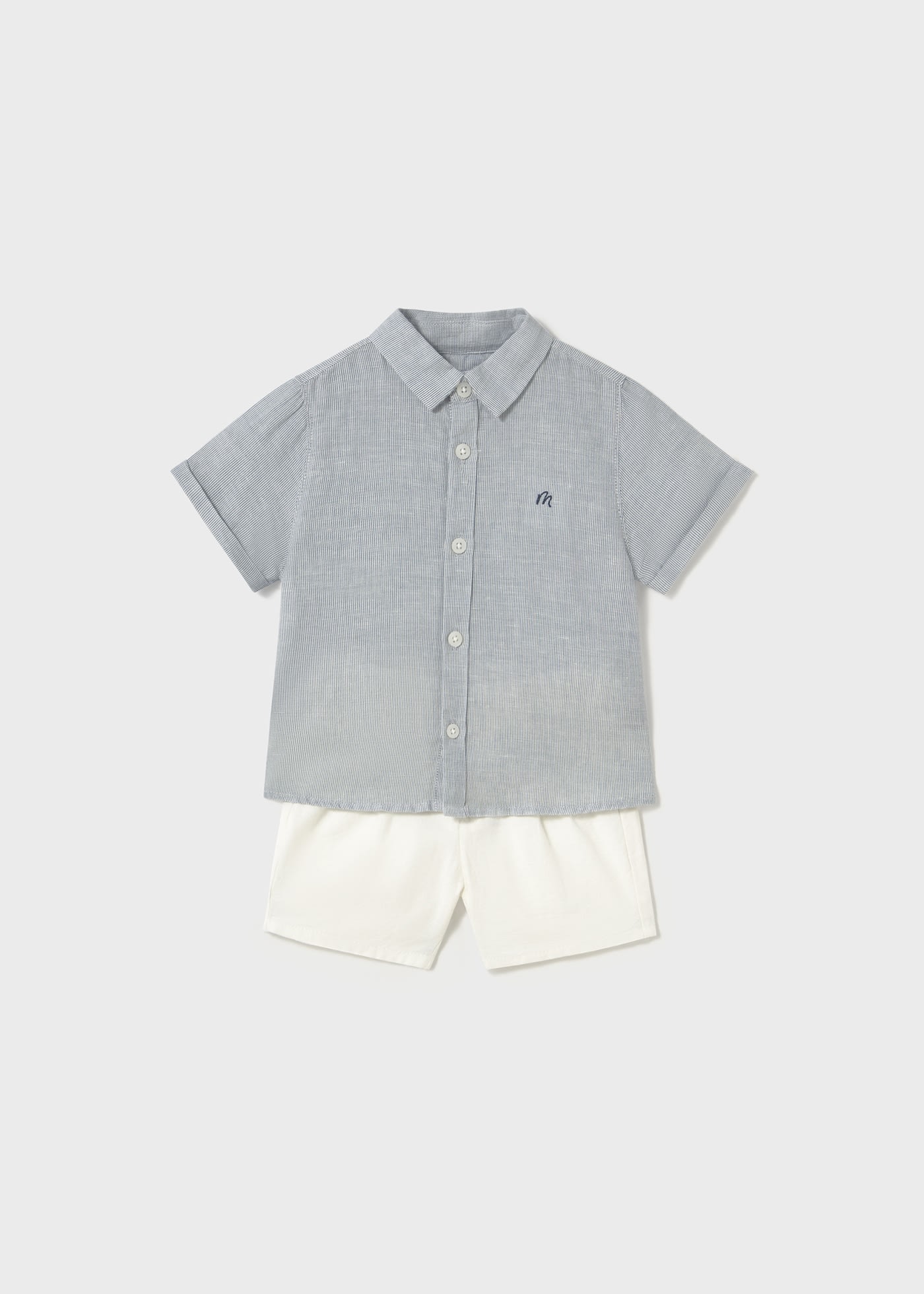 Set bermude si camasa eleganta bebe