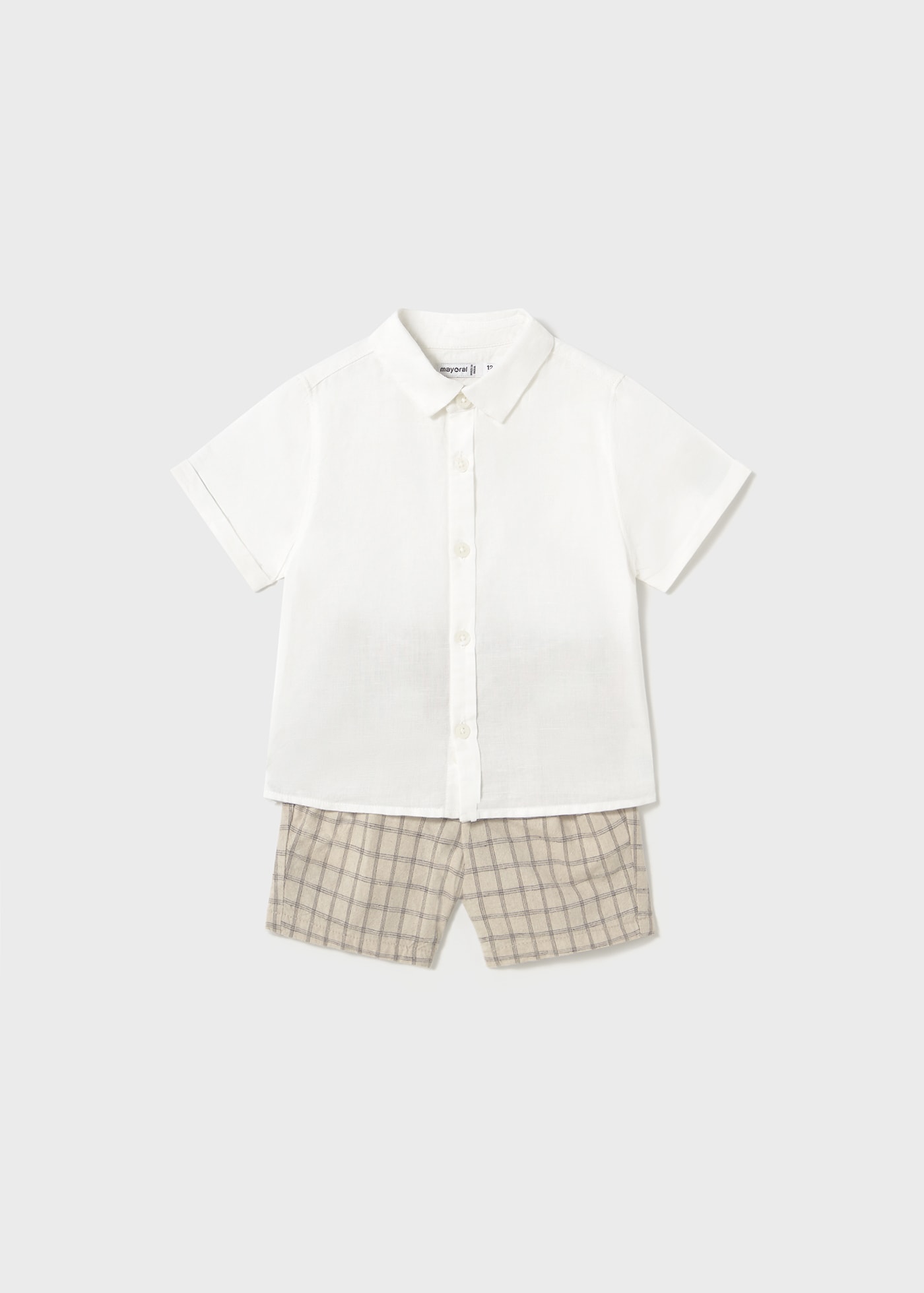 Completo con bermuda e camicia elegante neonato