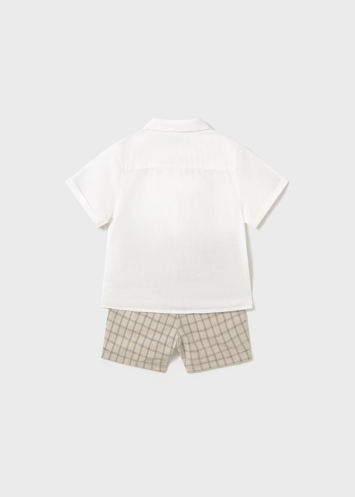 Completo con bermuda e camicia elegante neonato
