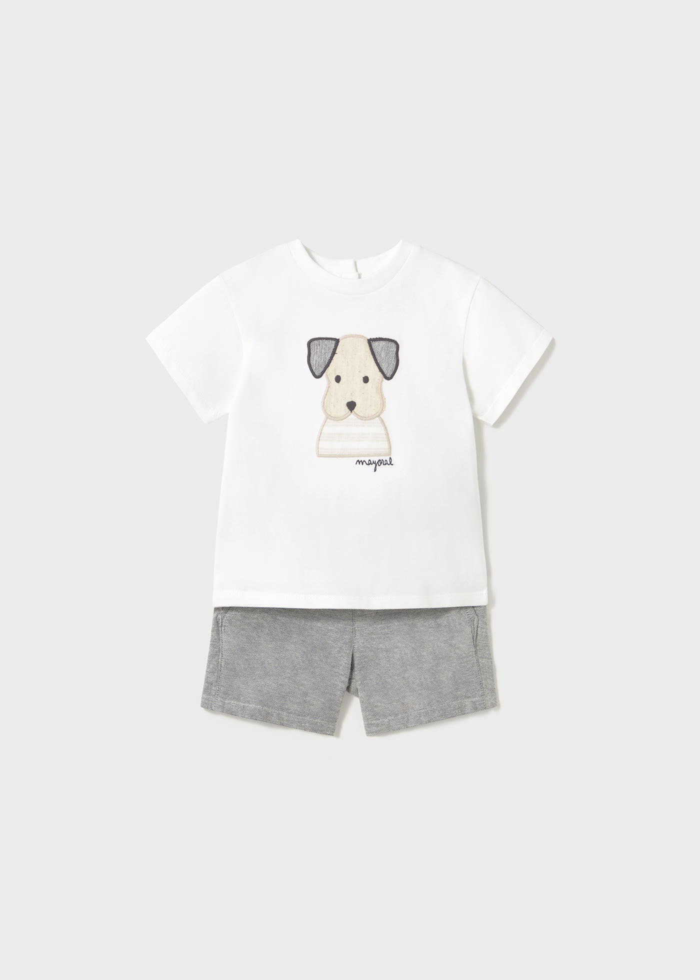 Conjunto bermuda y playera perro bebé