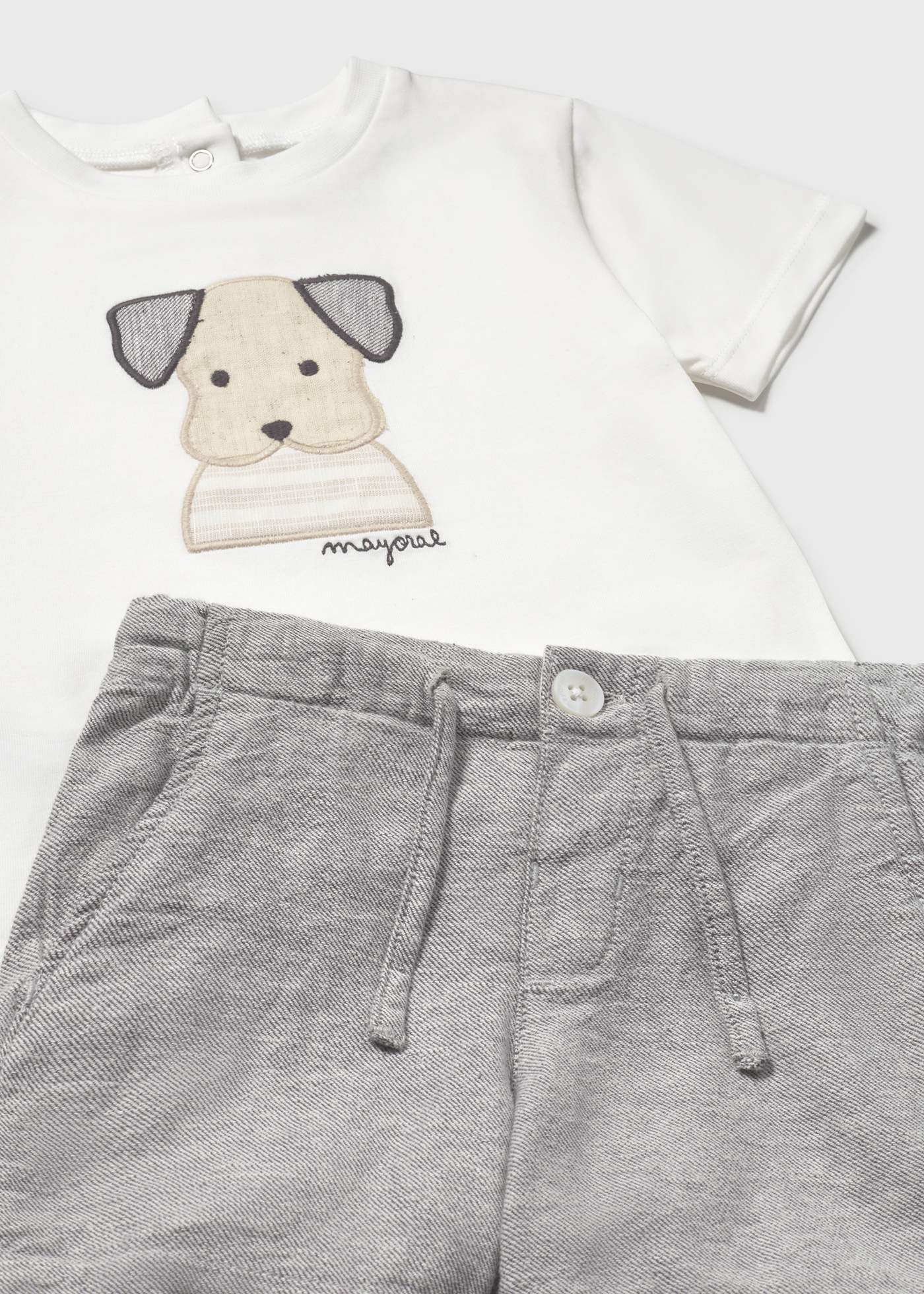 Conjunto bermuda y playera perro bebé