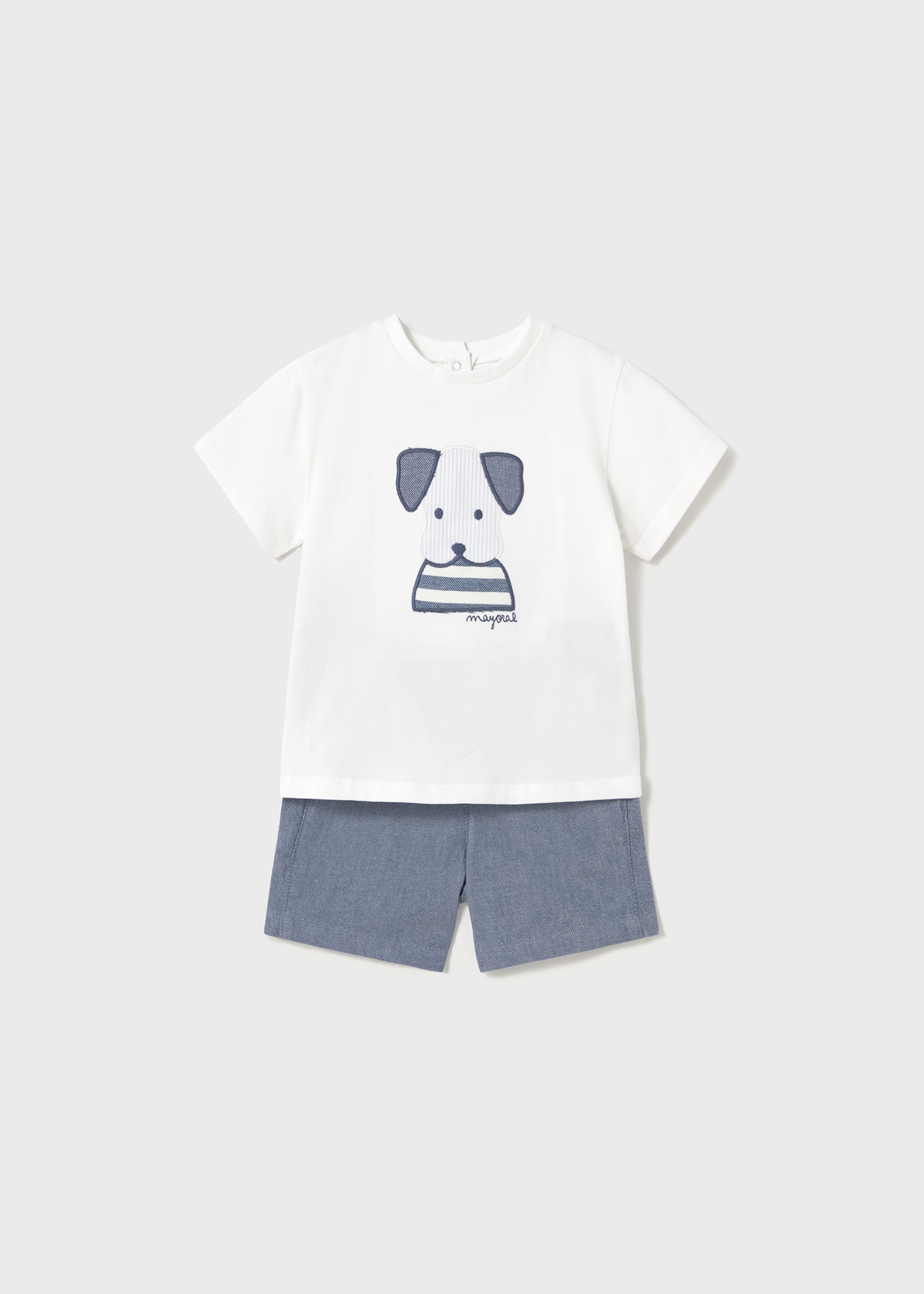 Set bermude si tricou catelus bebe