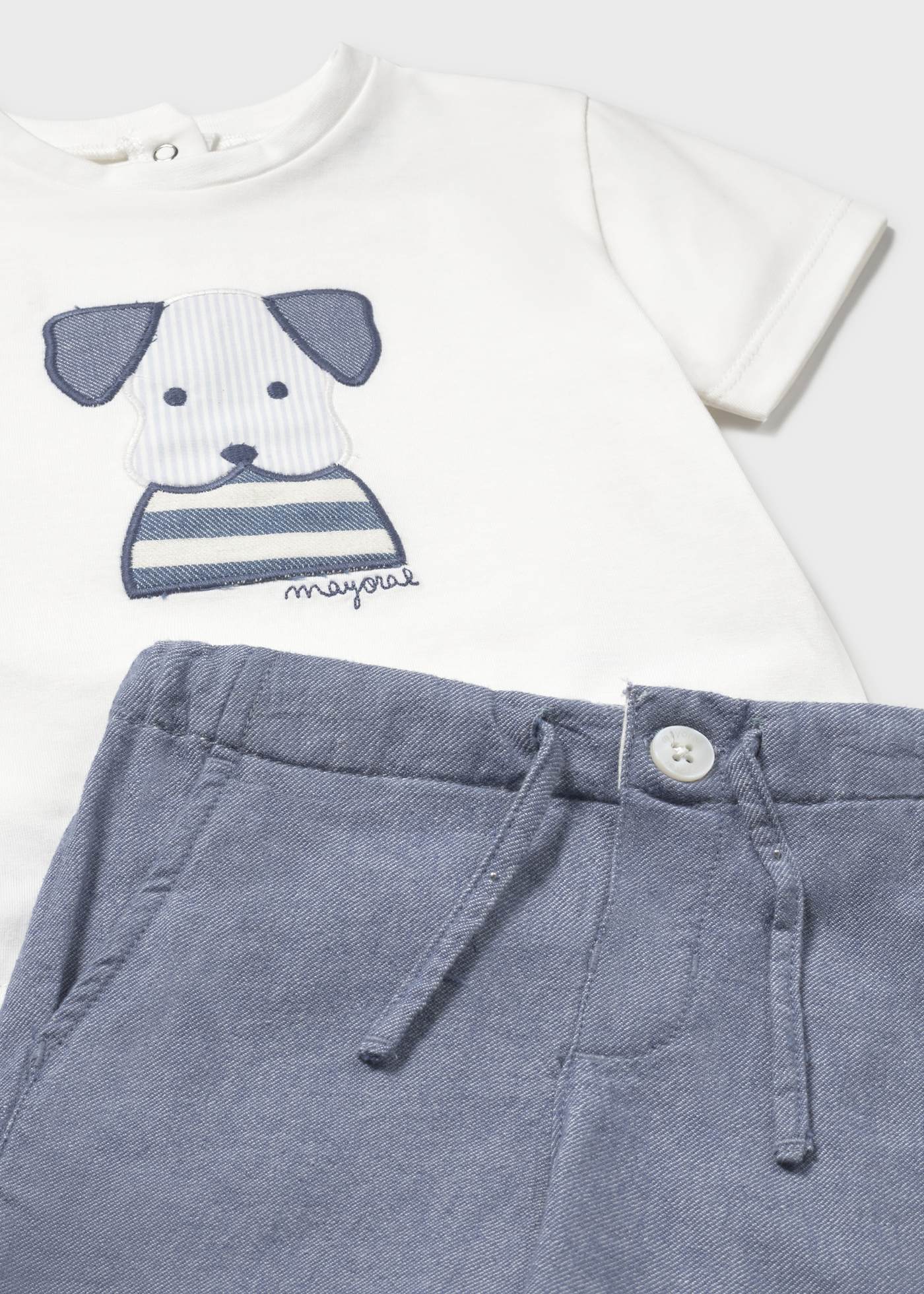 Conjunto bermuda y camiseta perro bebé