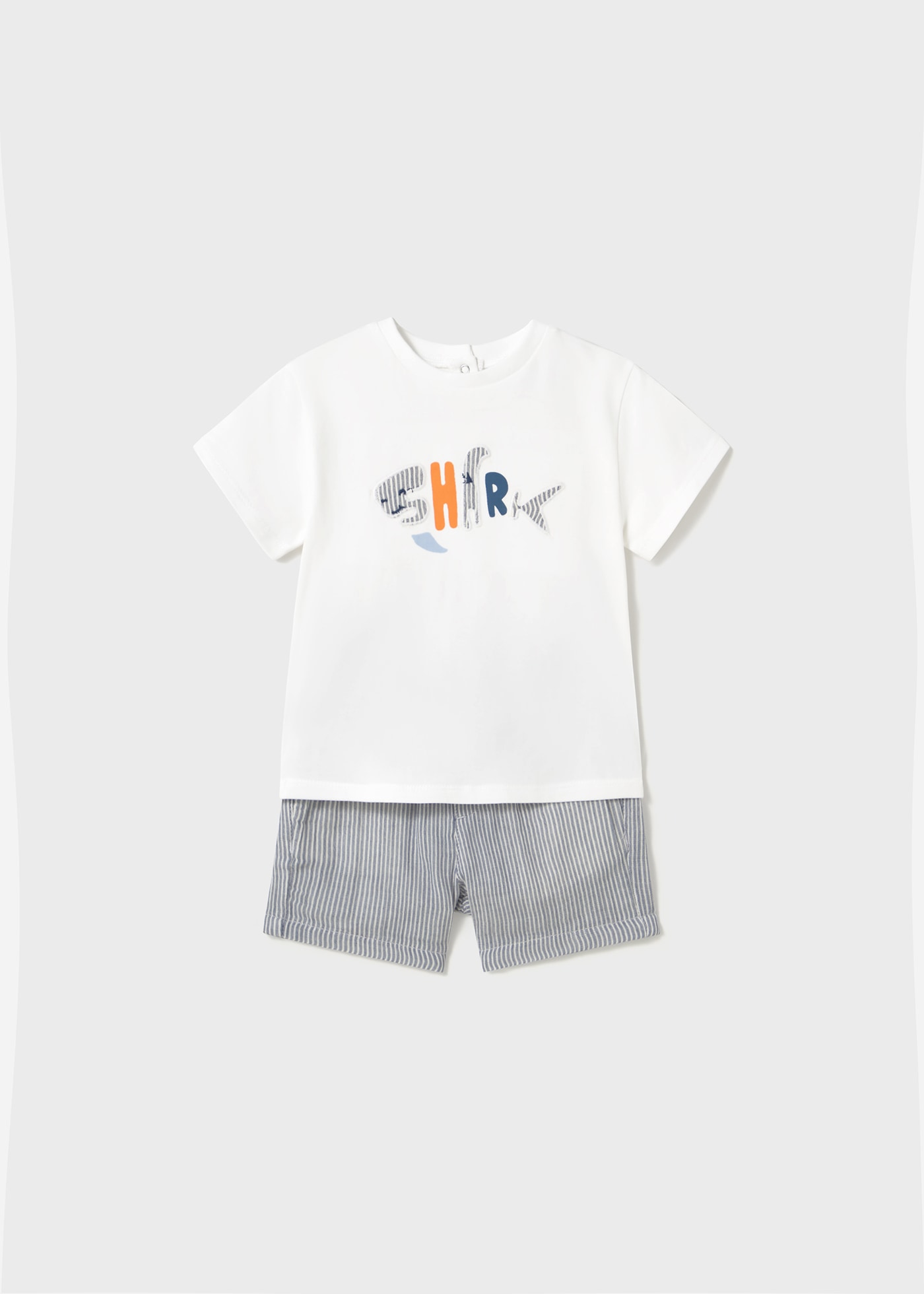 Set bermude si tricou cu rechin bebe