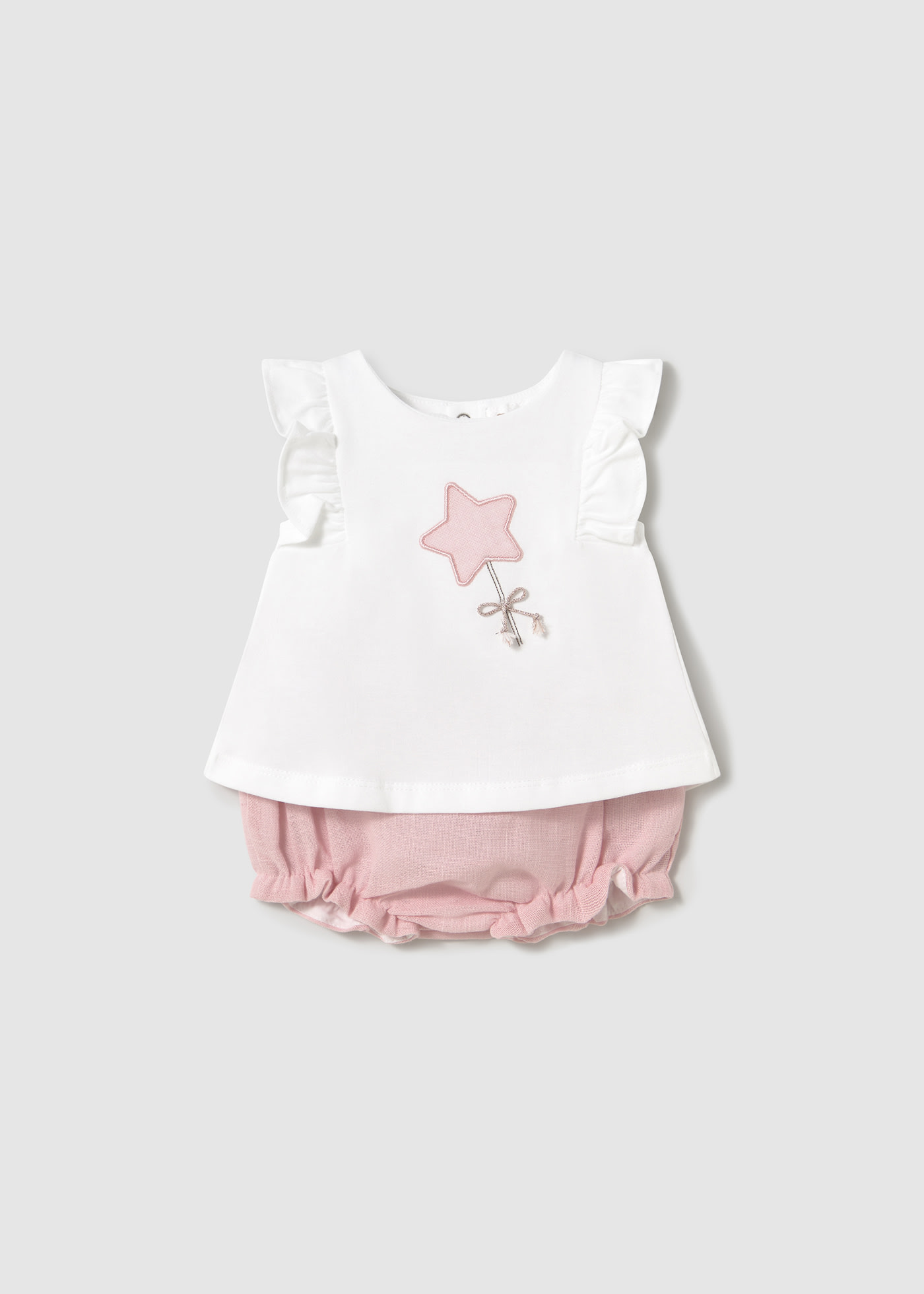 Newborn girl top and nappy cover set