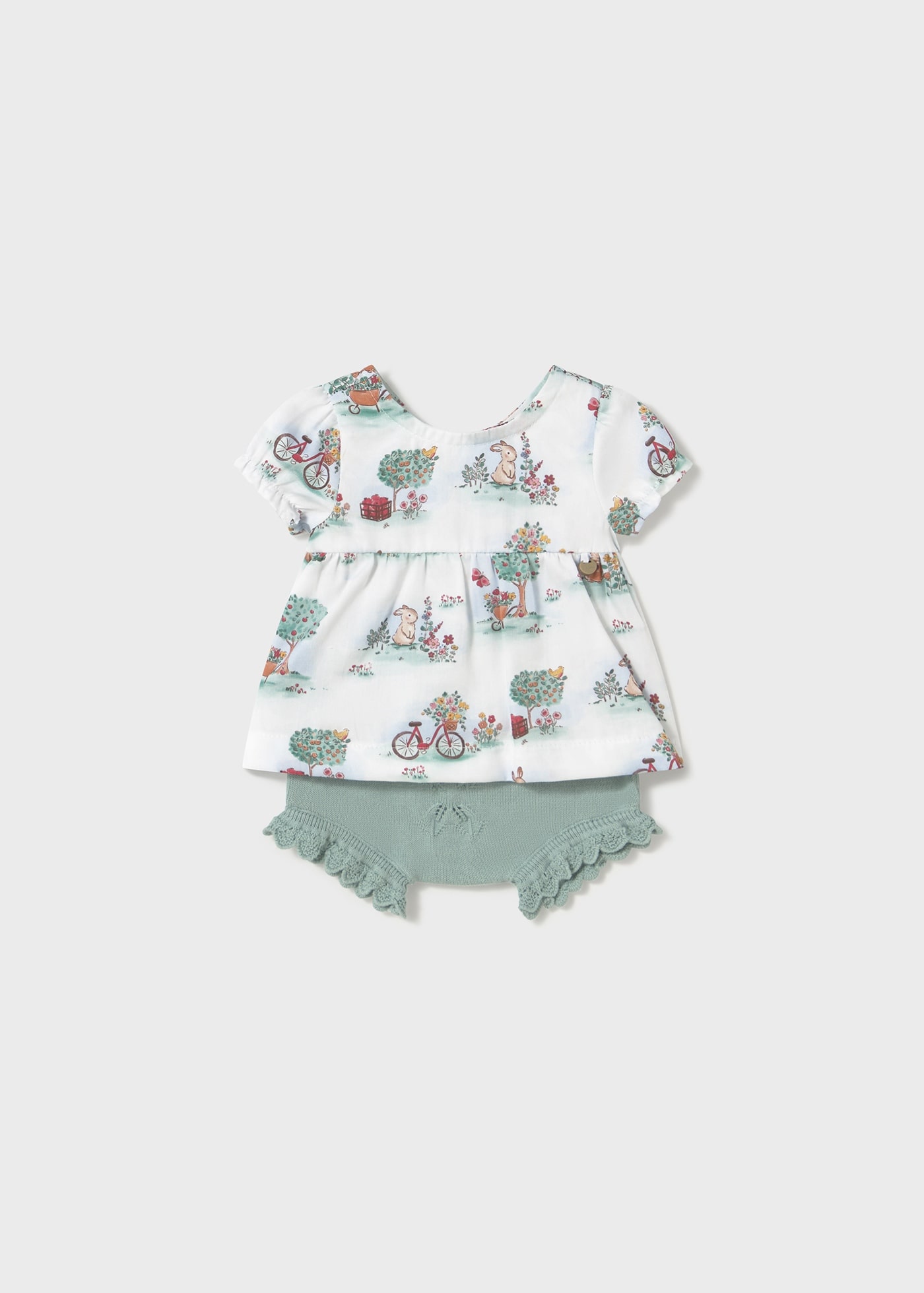 Ensemble bloomer en tricot et t-shirt nouveau-né