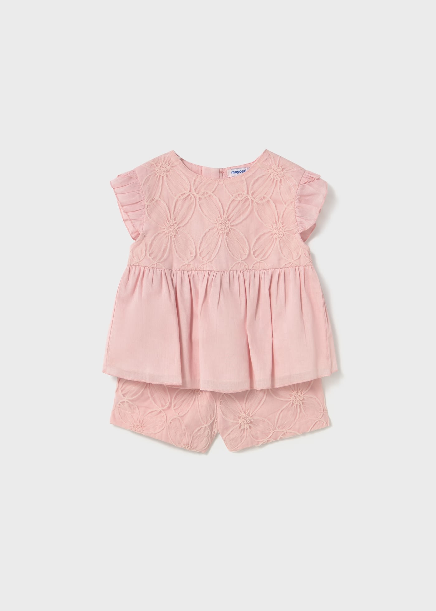 Ensemble short et blouse en tulle brodée bébé