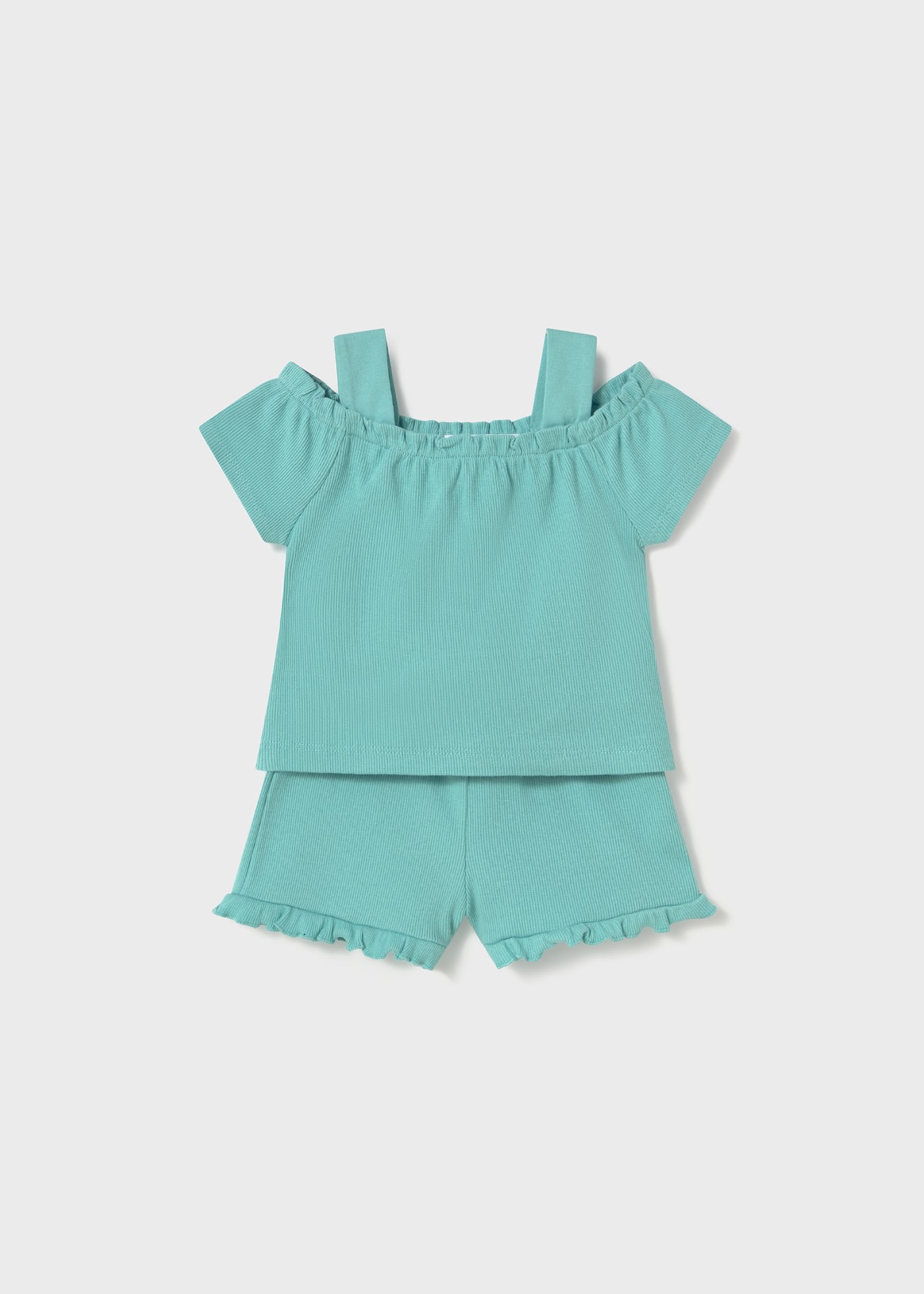 Ensemble short et t-shirt côtelé bébé