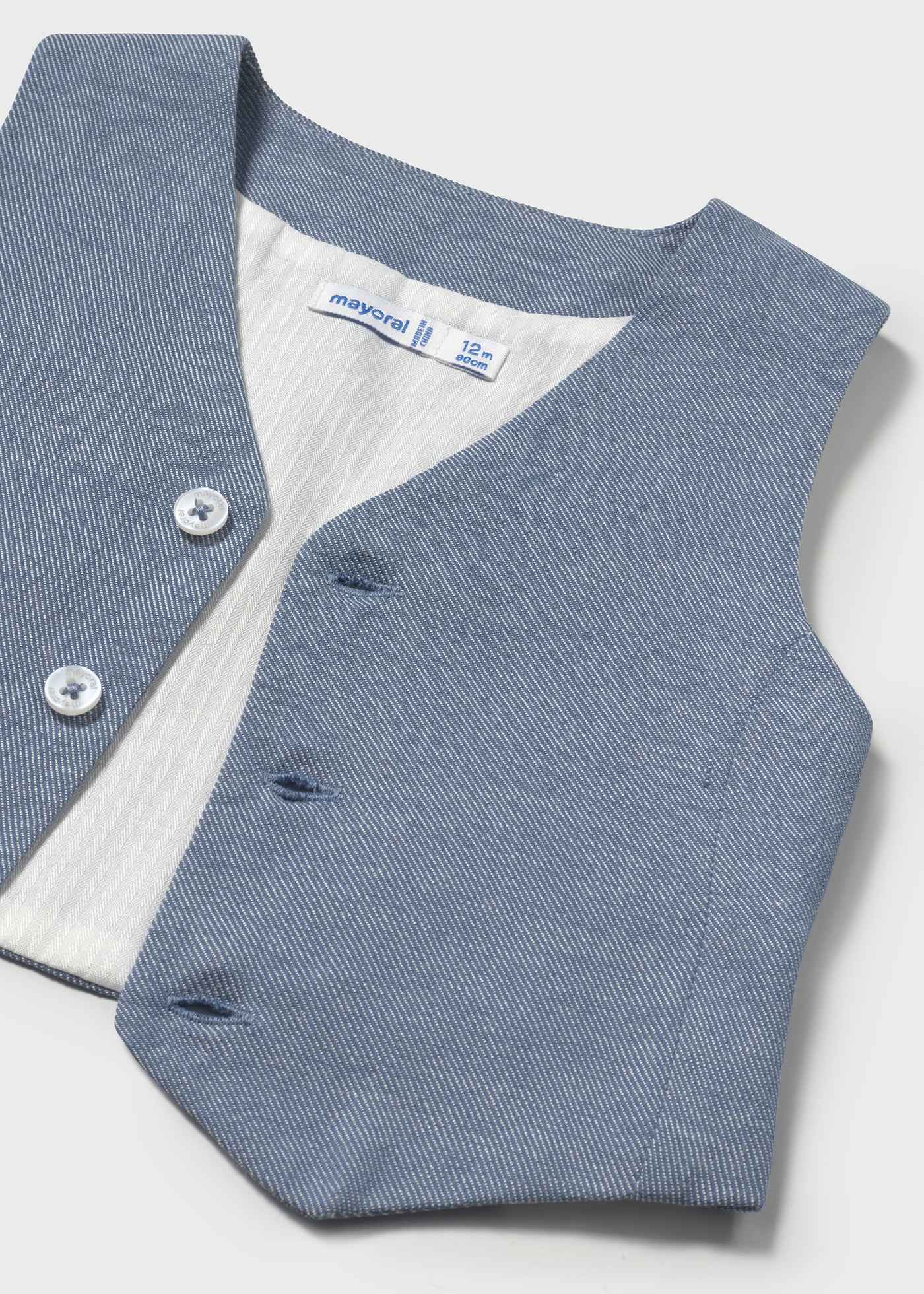 Baby formal linen waistcoat