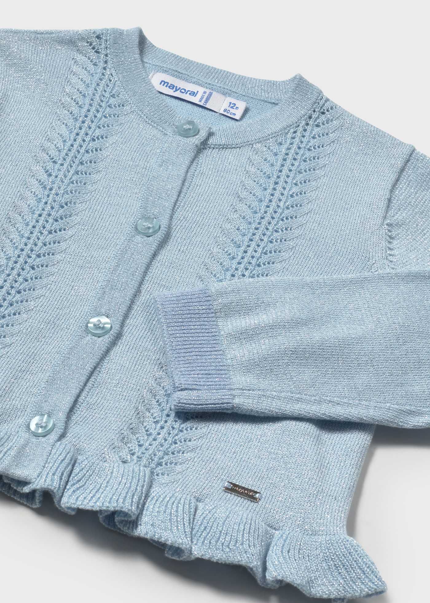 Sweter niemowlęcy z falbanką
